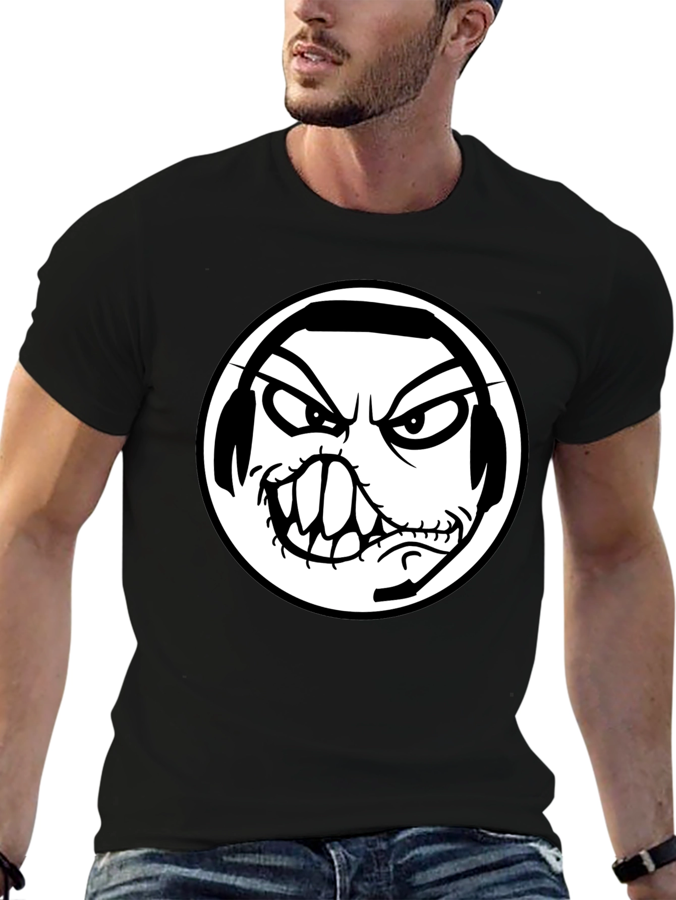 Graphic Tee: Black Shirt with Angry Gamer Design