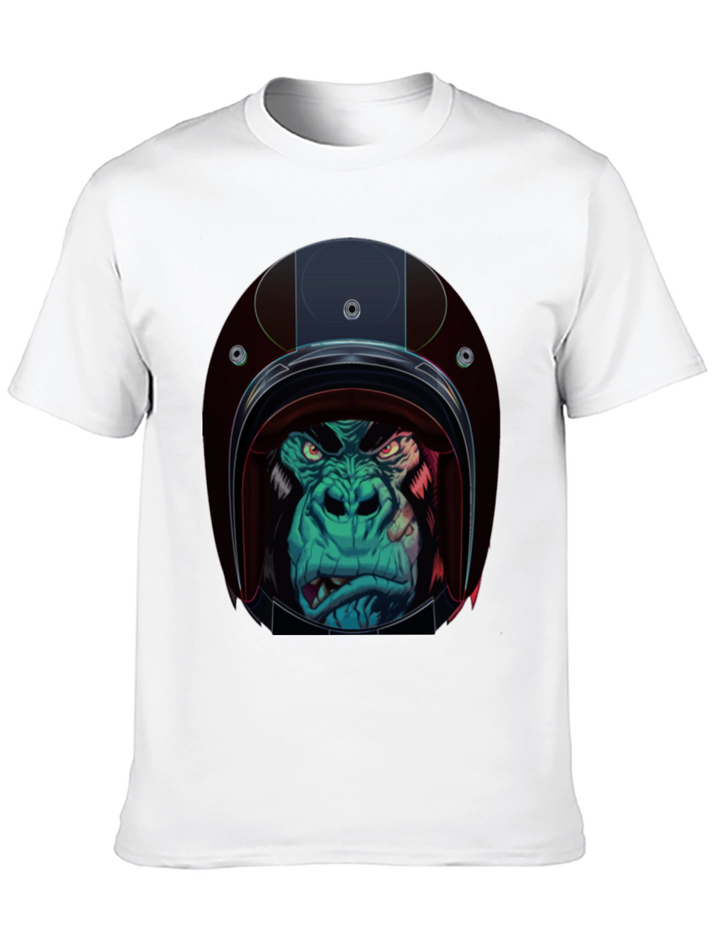 Gorilla Biker Helmet Graphic T-Shirt