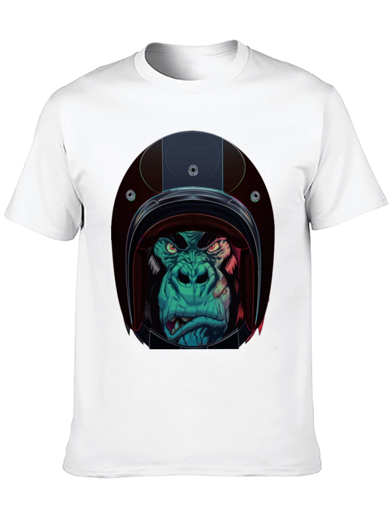 Gorilla Biker Helmet Graphic T-Shirt