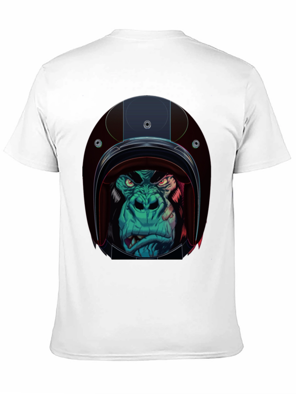 Gorilla Biker Helmet Graphic T-Shirt