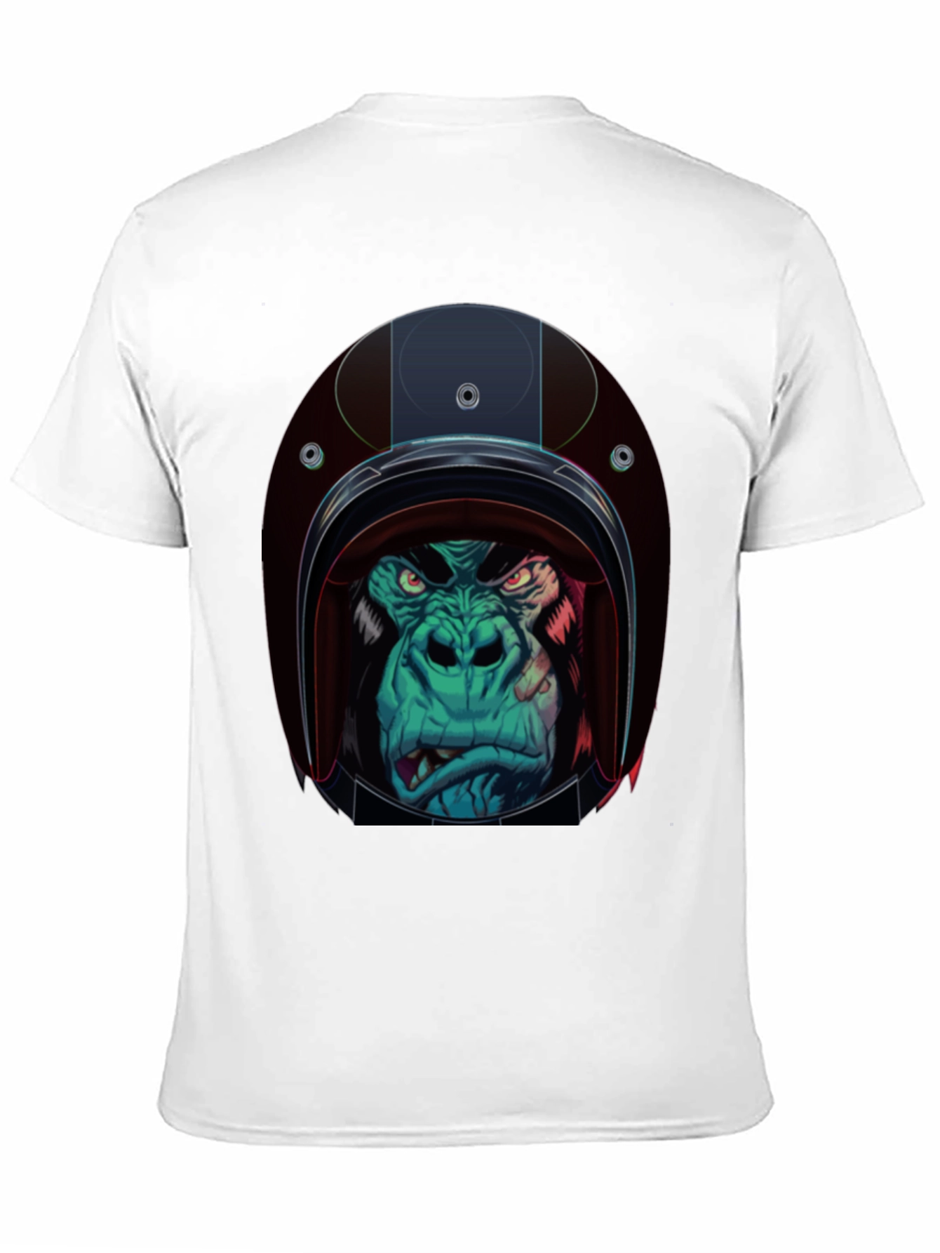 Gorilla Biker Helmet Graphic T-Shirt