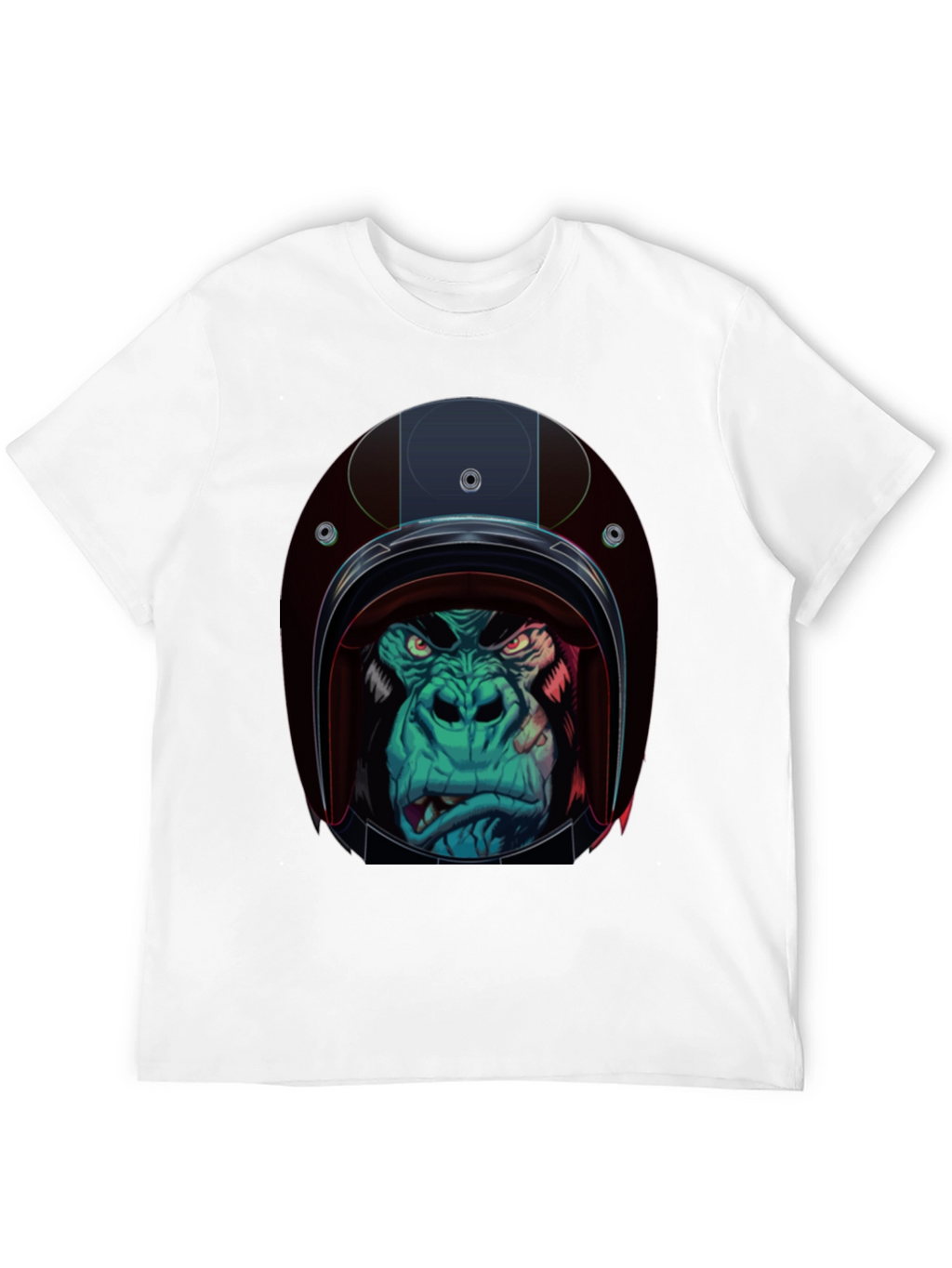 Gorilla Biker Helmet Graphic T-Shirt
