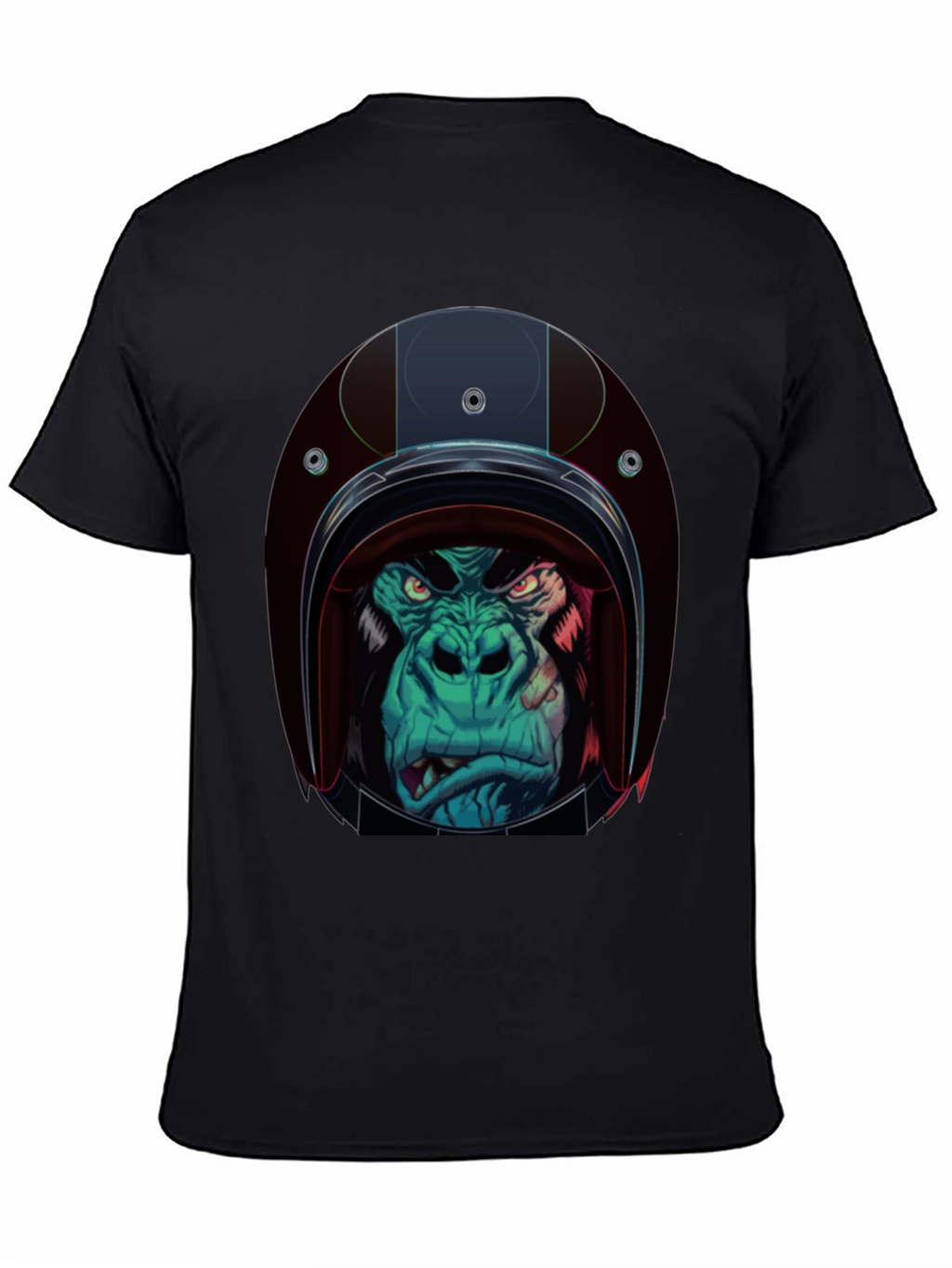Gorilla Biker Helmet Graphic T-Shirt