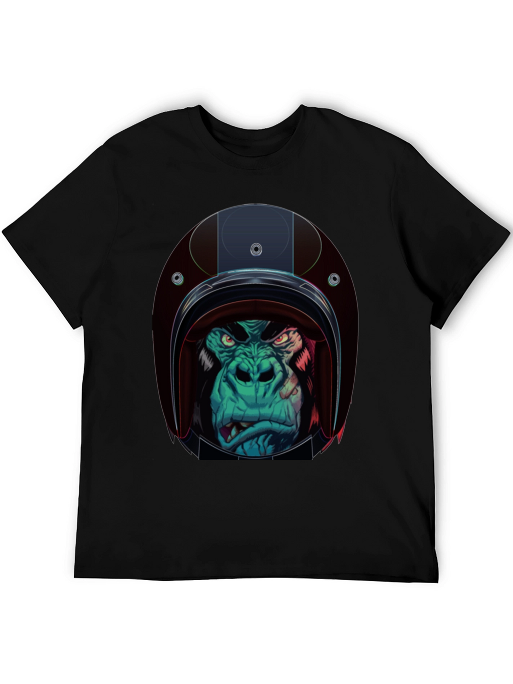 Gorilla Biker Helmet Graphic T-Shirt