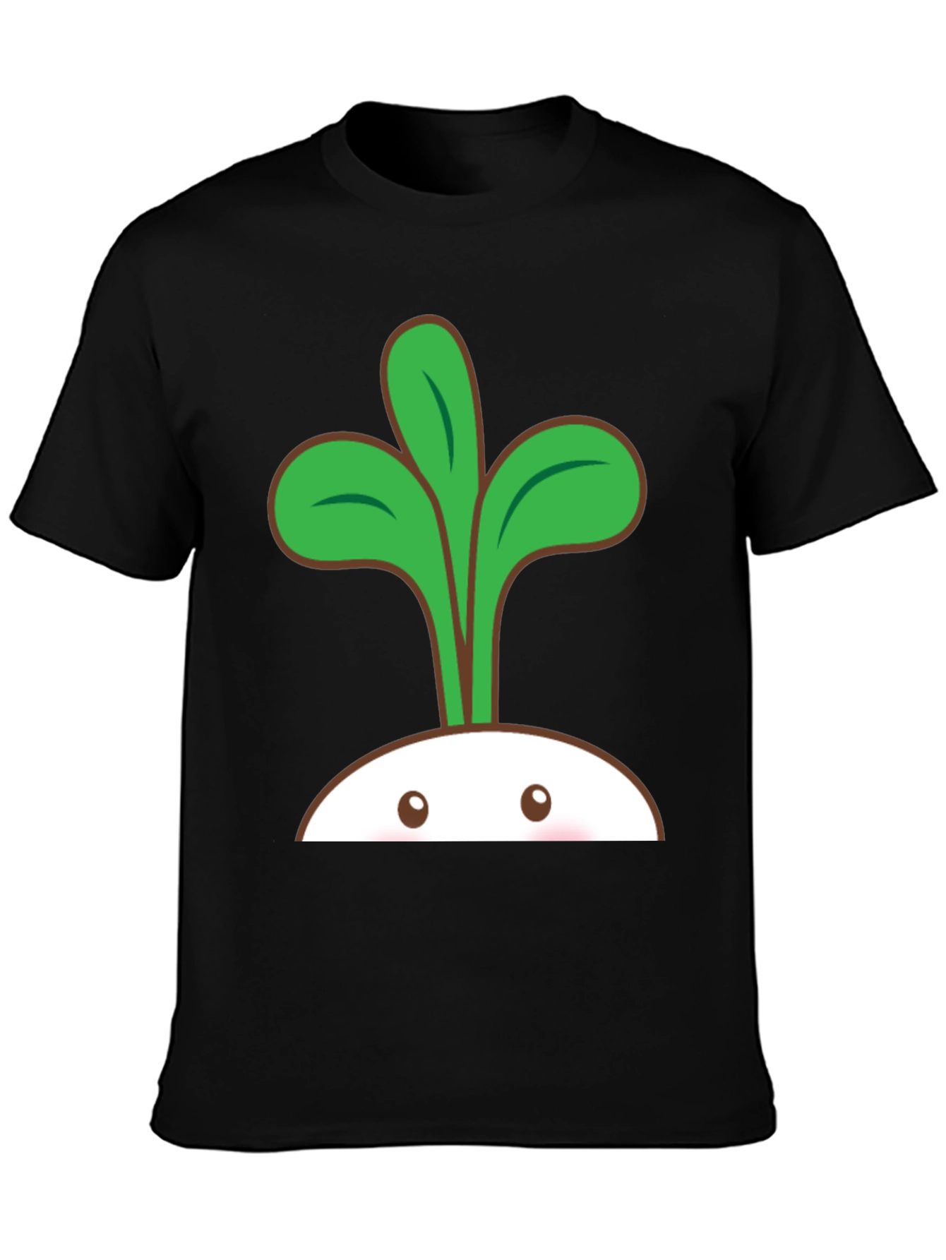 Cute Sprout Graphic T-Shirt - Black