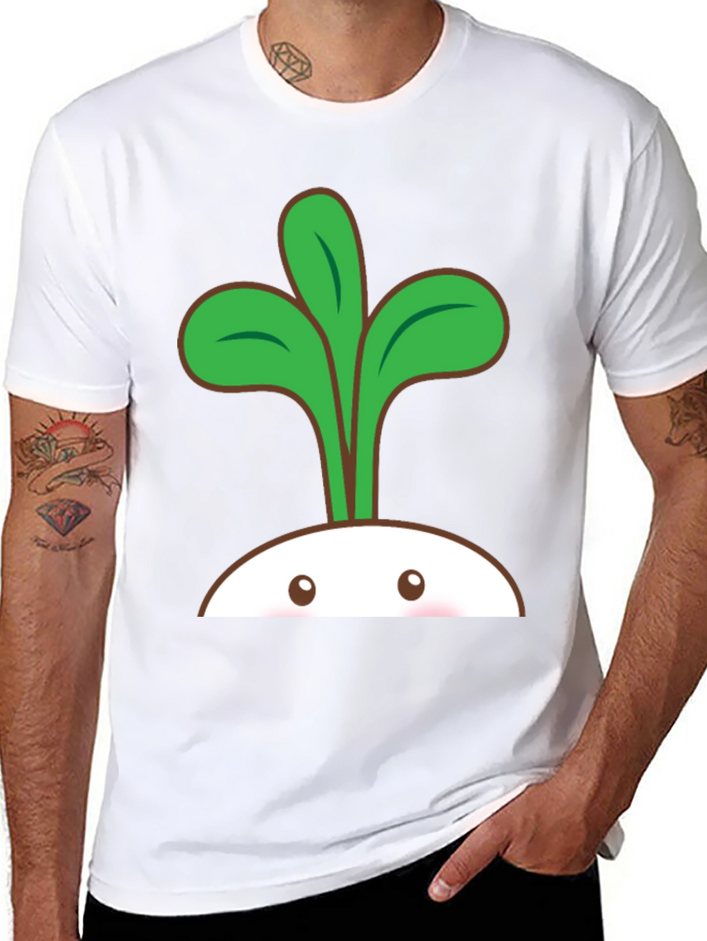 Cute Sprout Graphic T-Shirt - Black
