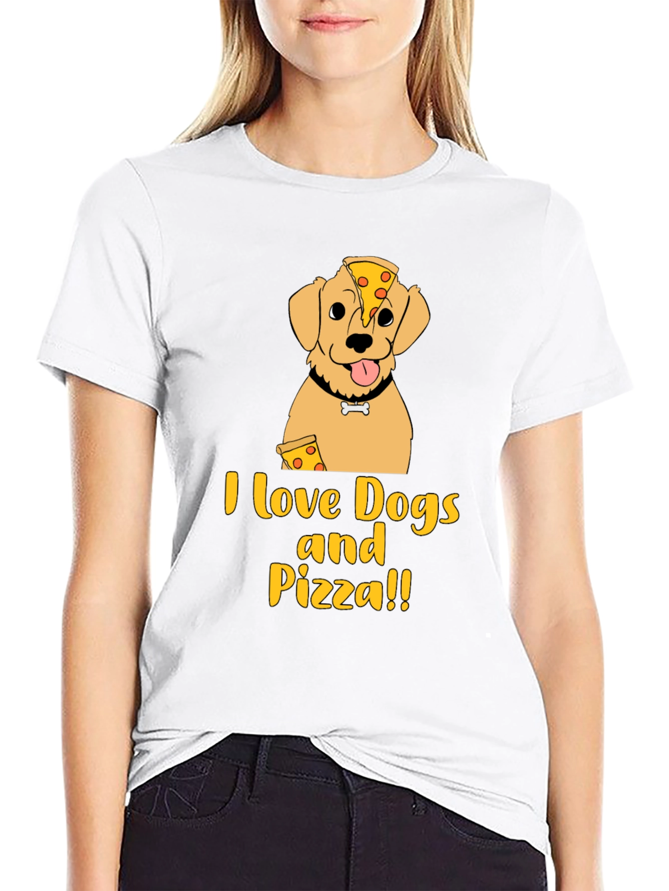 I Love Dogs and Pizza Graphic T-Shirt