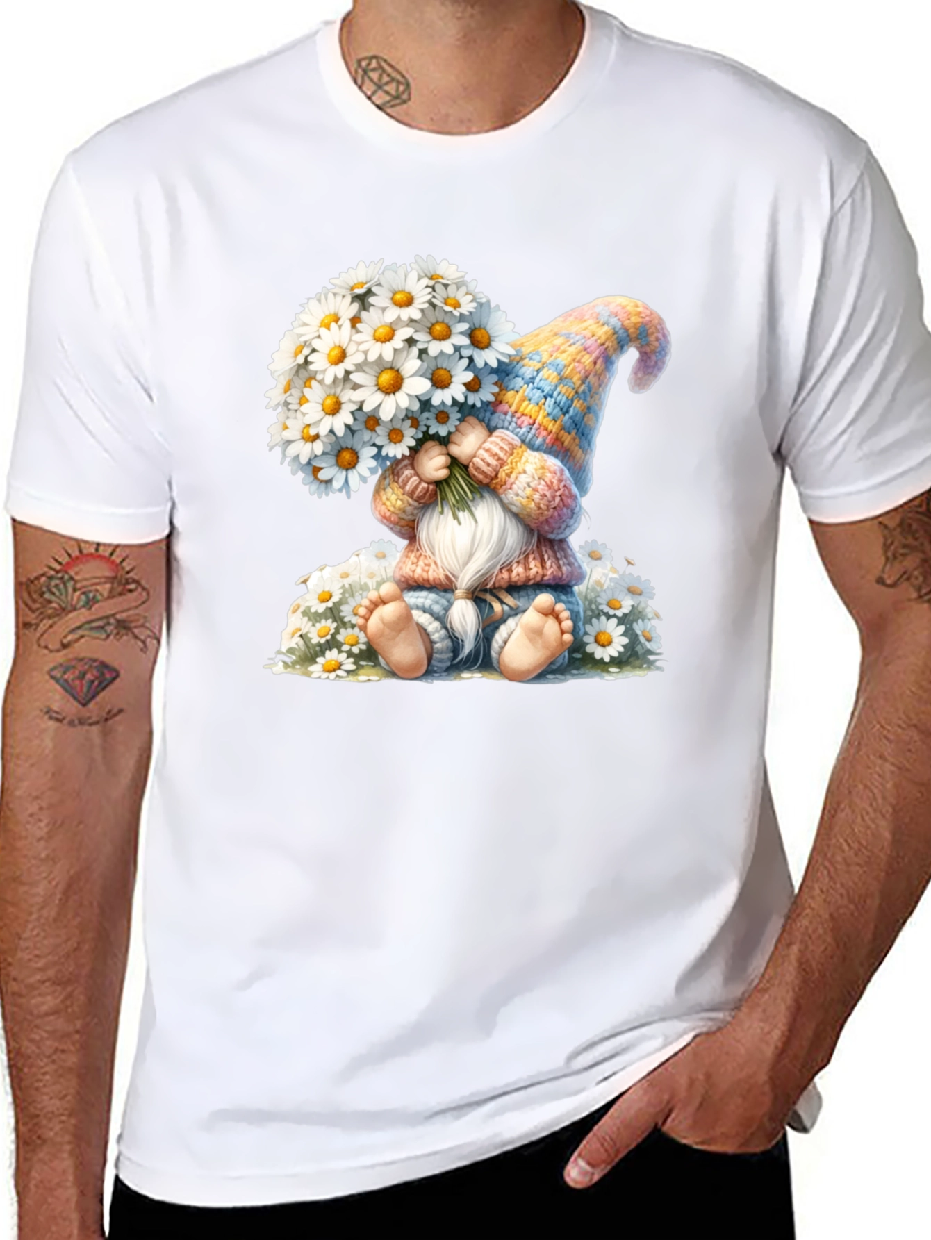 Cute Gnome with Daisies T-Shirt