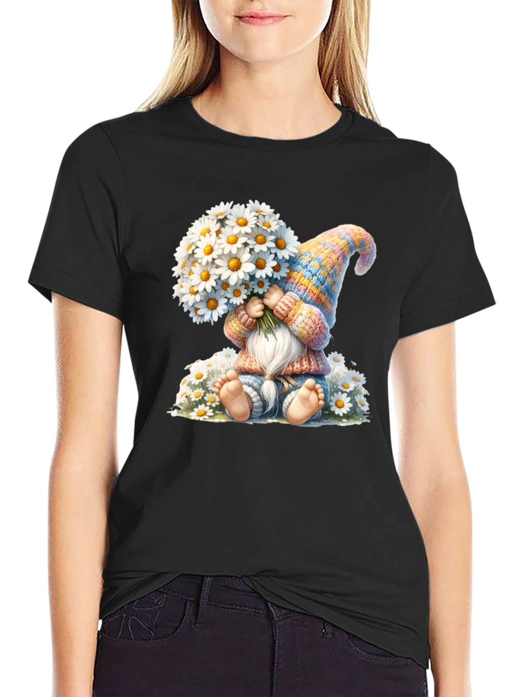 Cute Gnome with Daisies T-Shirt