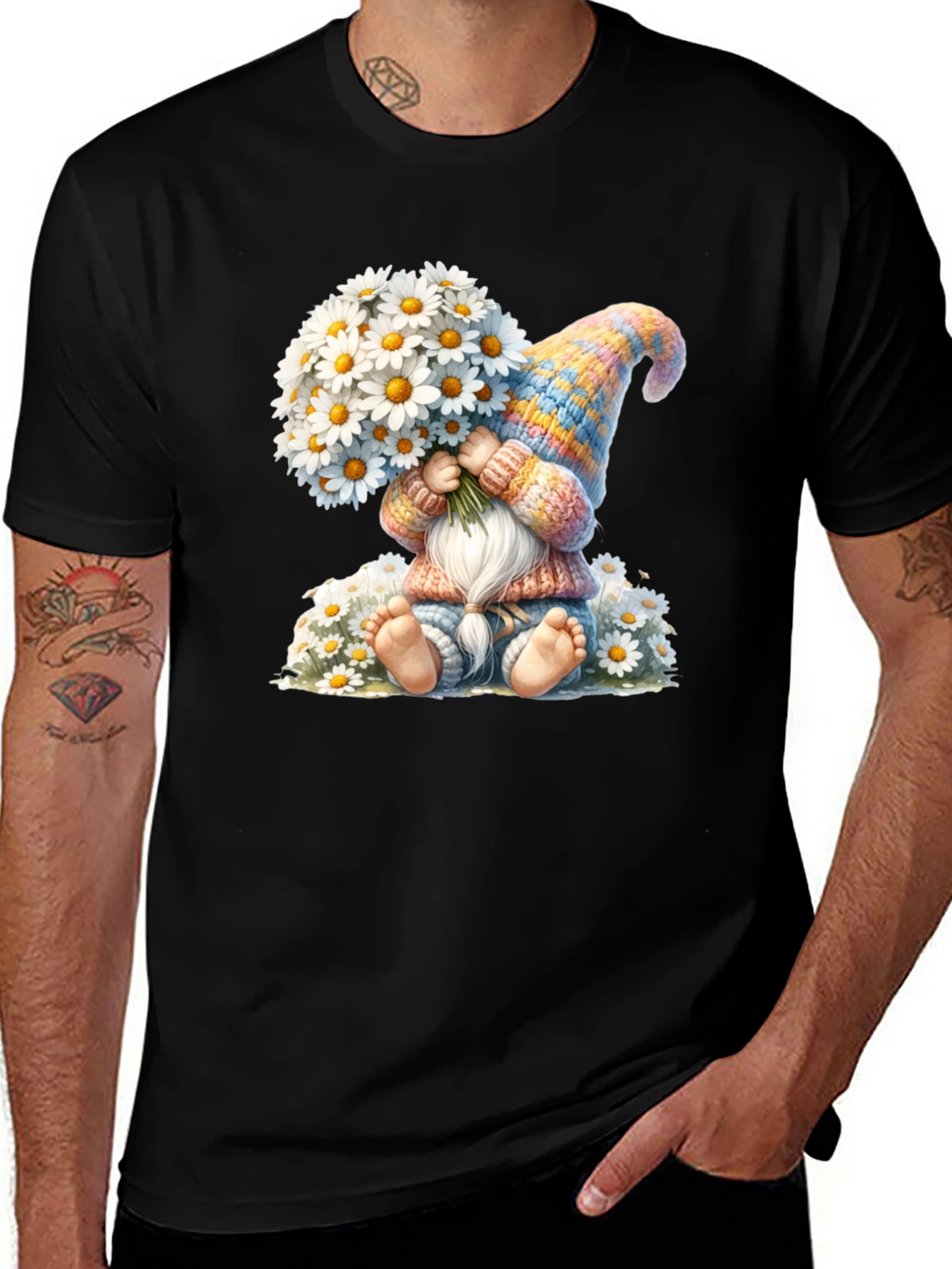 Cute Gnome with Daisies T-Shirt