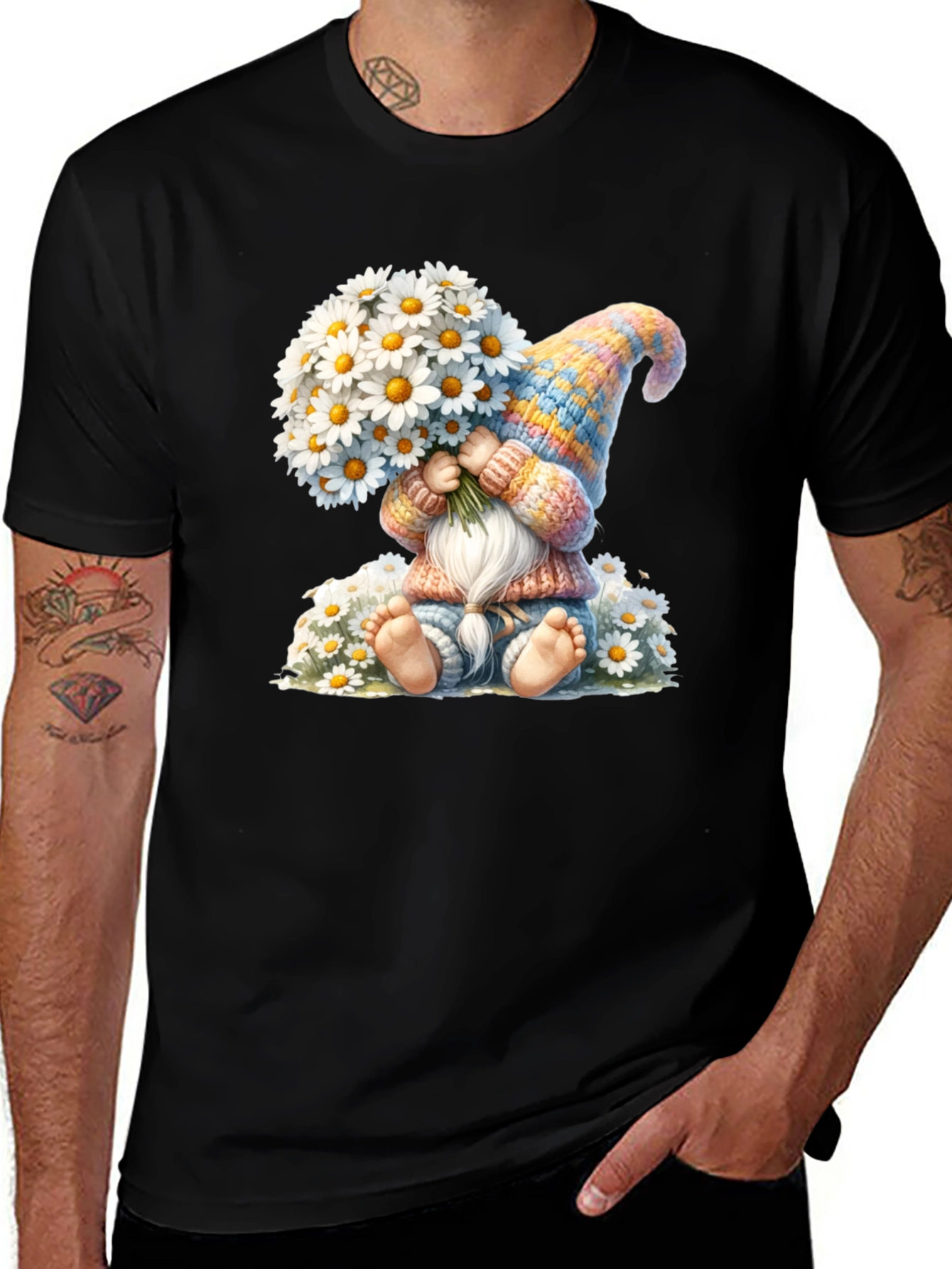 Cute Gnome with Daisies T-Shirt