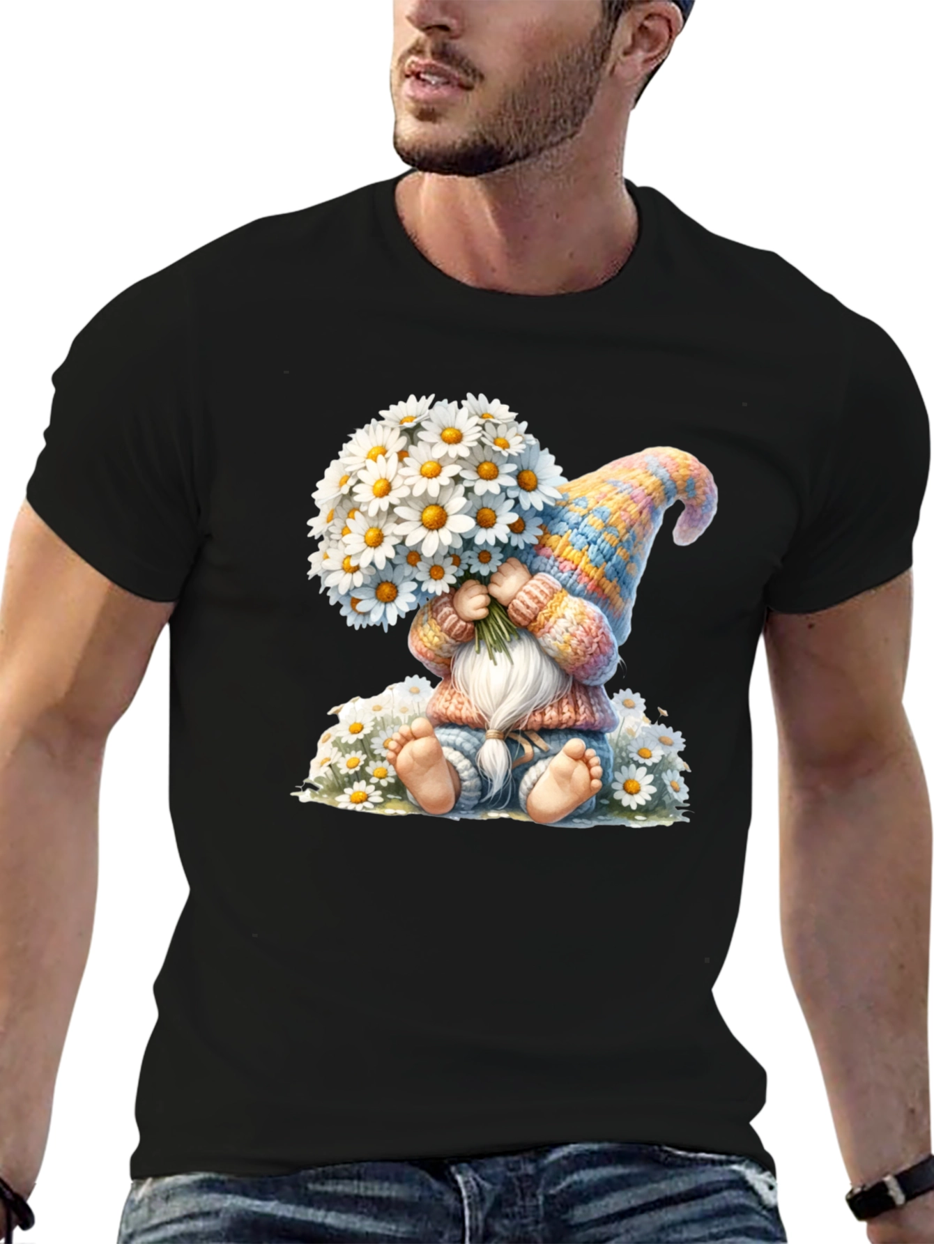 Cute Gnome with Daisies T-Shirt