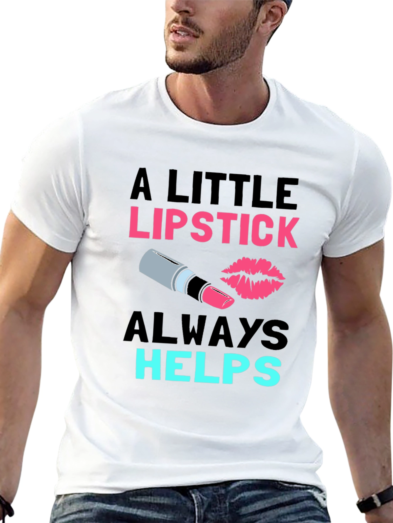 Lipstick Helps Graphic Tee - Beauty Lover Shirt