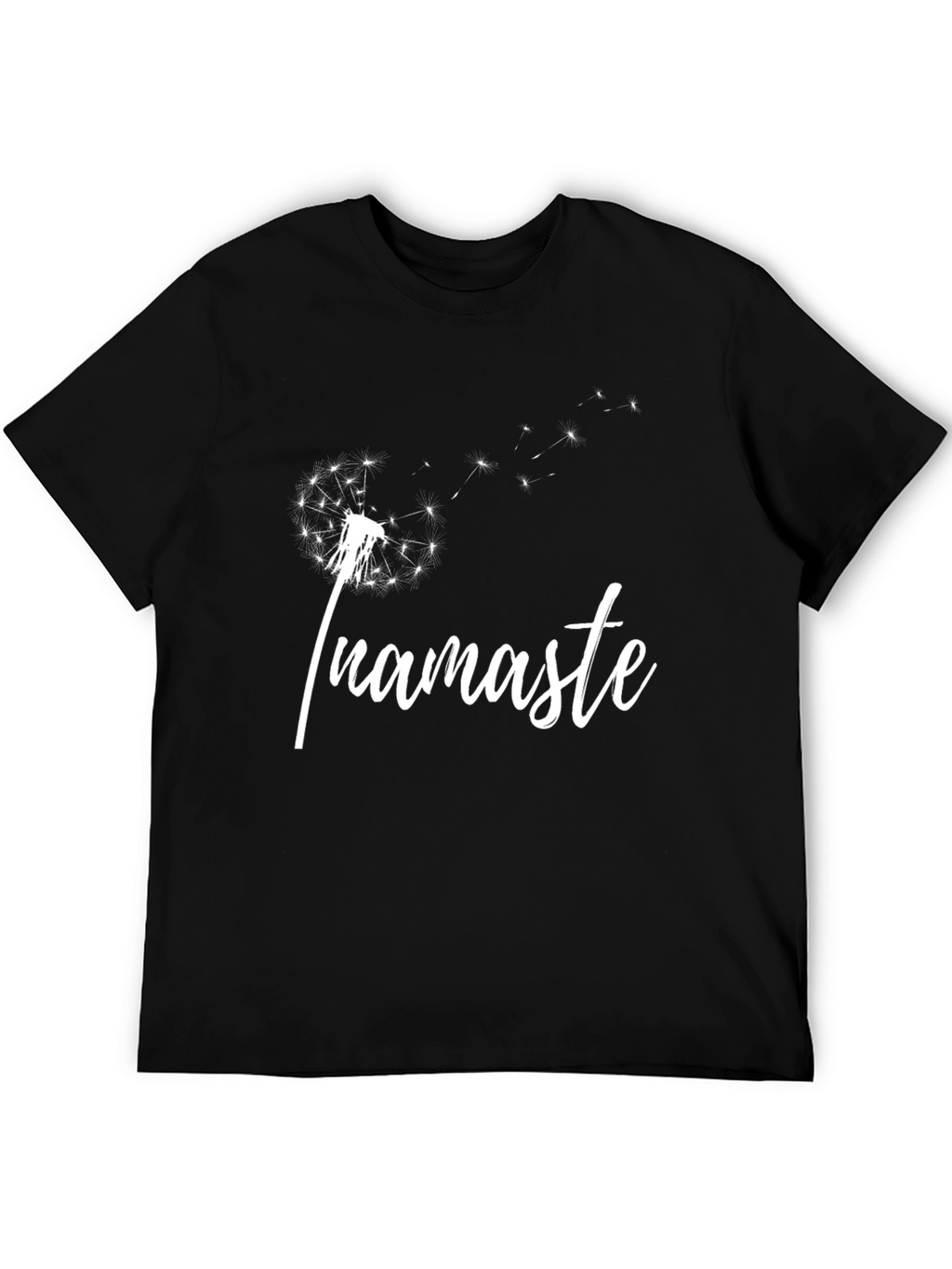 Namaste Dandelion Graphic Tee - Black Cotton T-Shirt