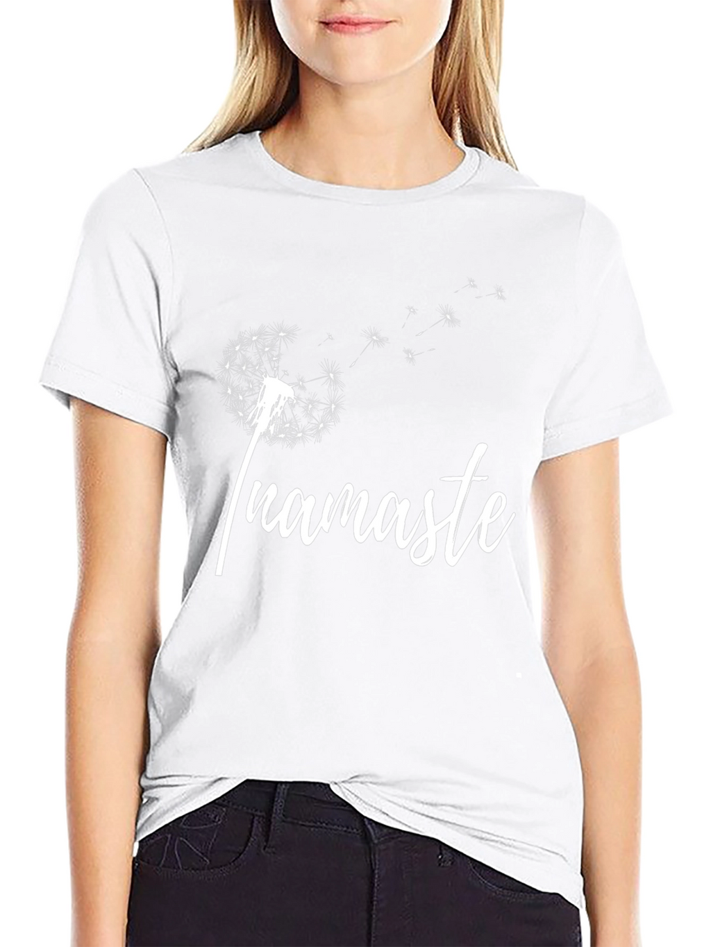 Namaste Dandelion Graphic Tee - Black Cotton T-Shirt