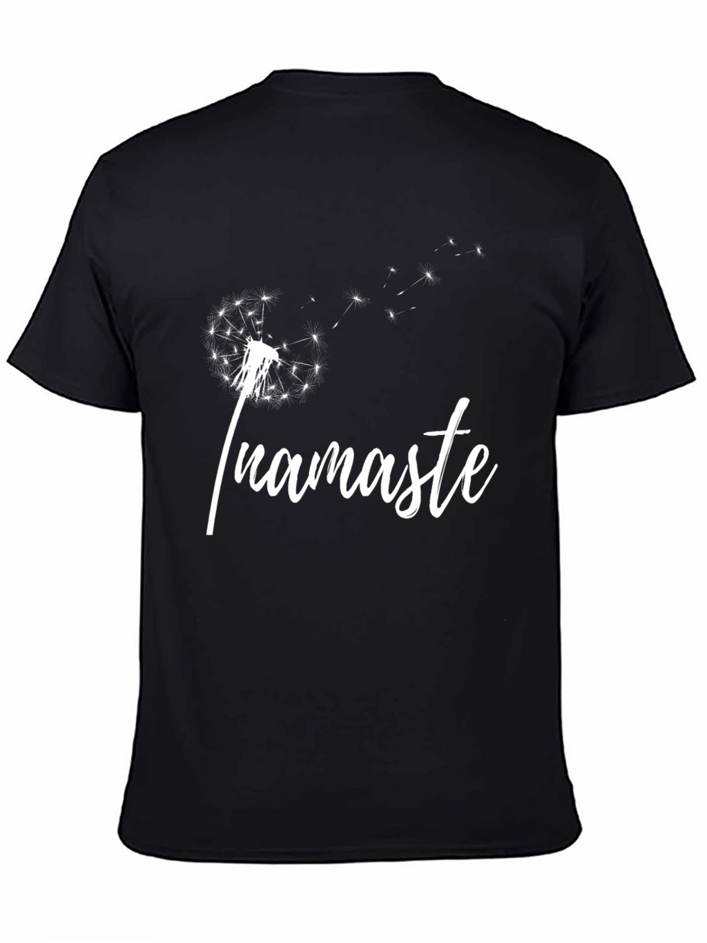 Namaste Dandelion Graphic Tee - Black Cotton T-Shirt