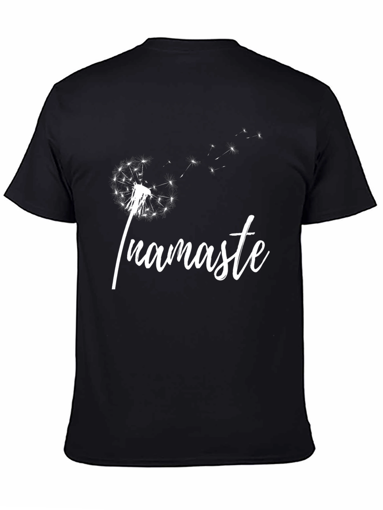Namaste Dandelion Graphic Tee - Black Cotton T-Shirt