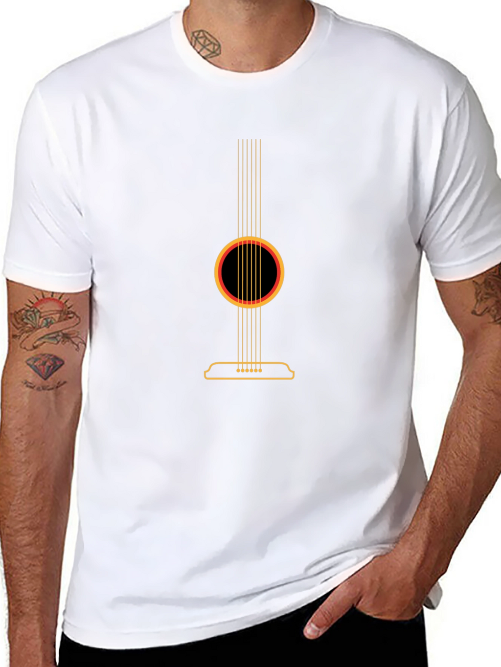 Acoustic Guitar Graphic Tee - Black