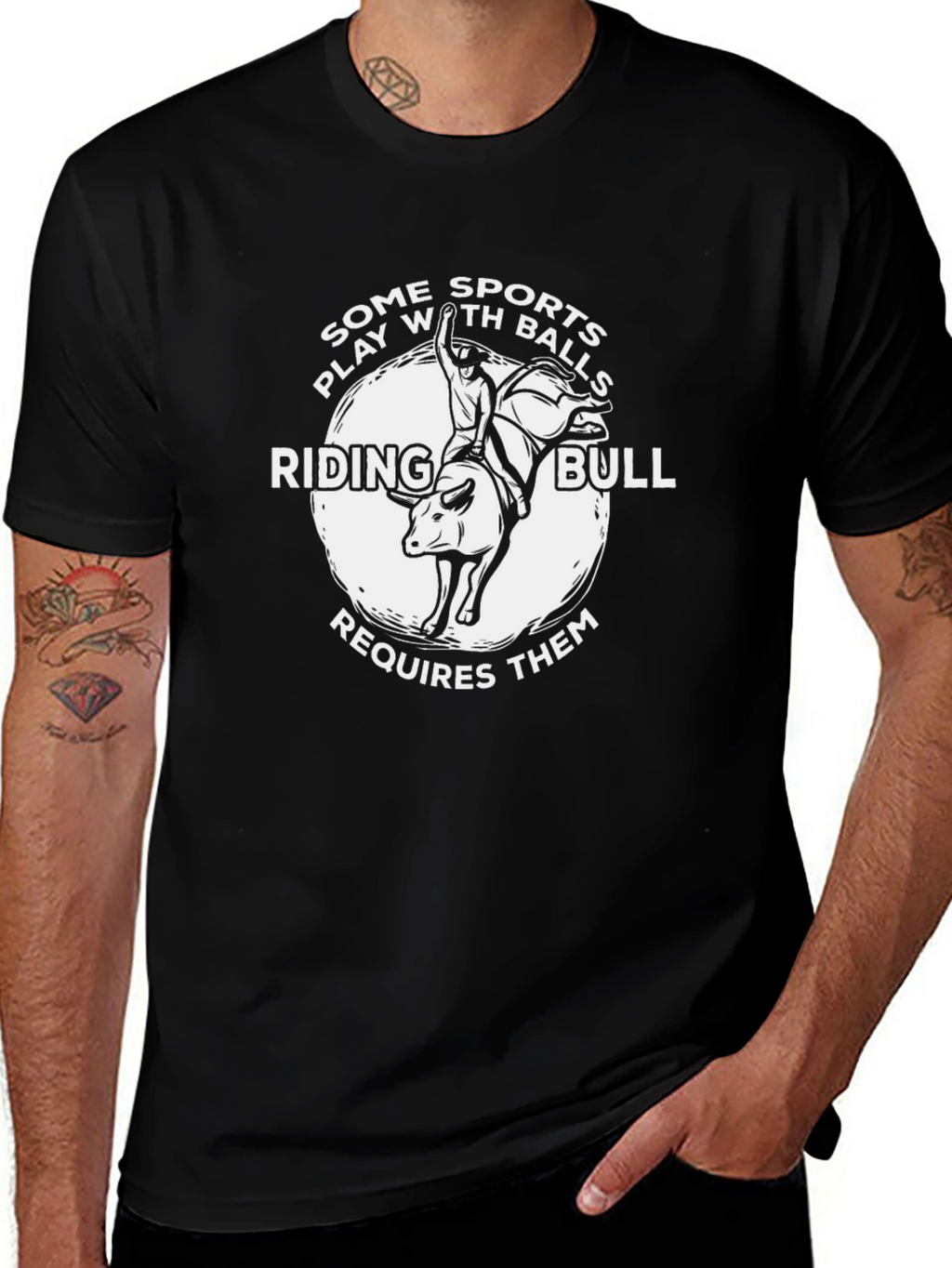 Riding Bull Graphic T-Shirt Novelty Tee