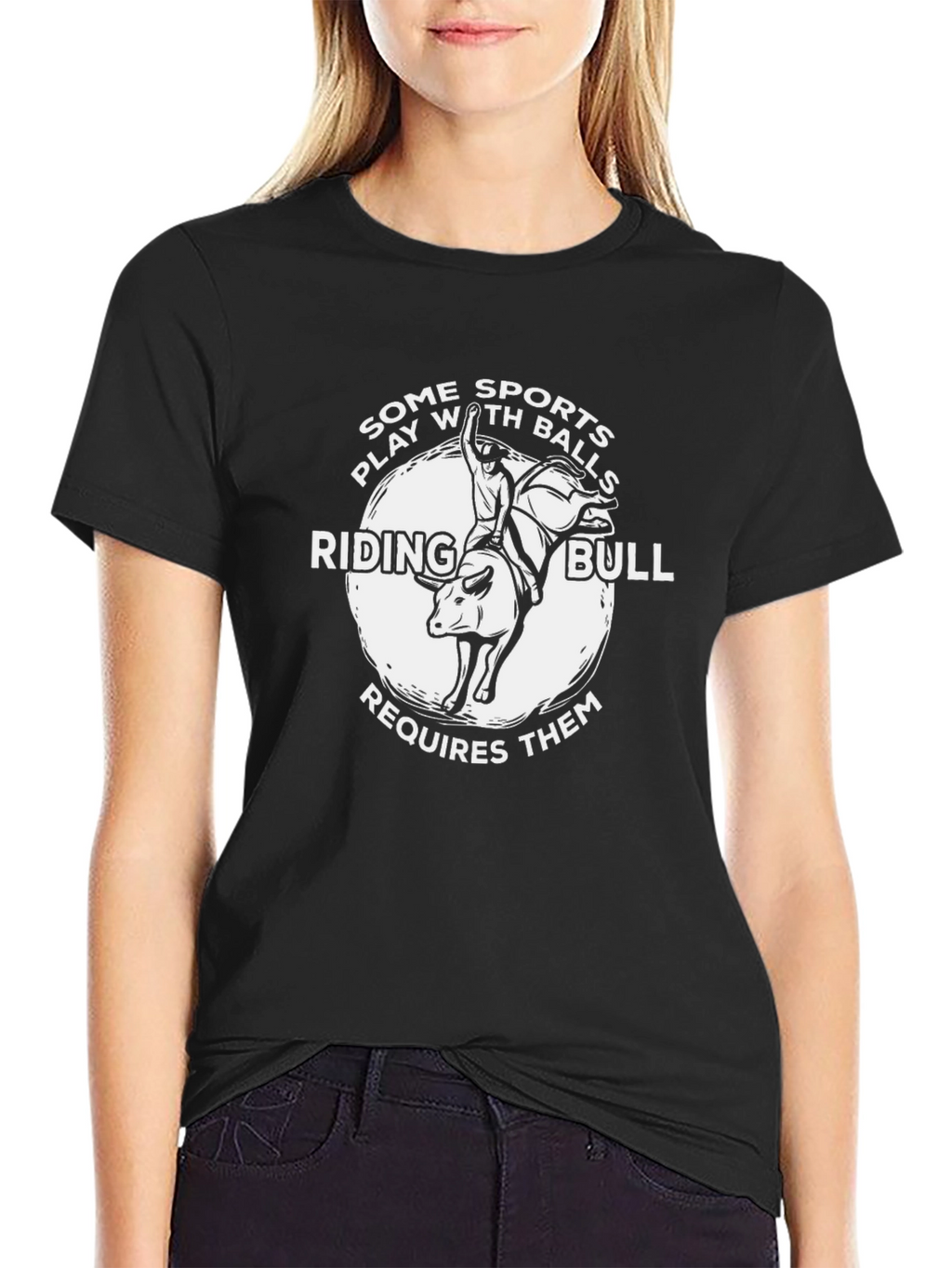 Riding Bull Graphic T-Shirt Novelty Tee