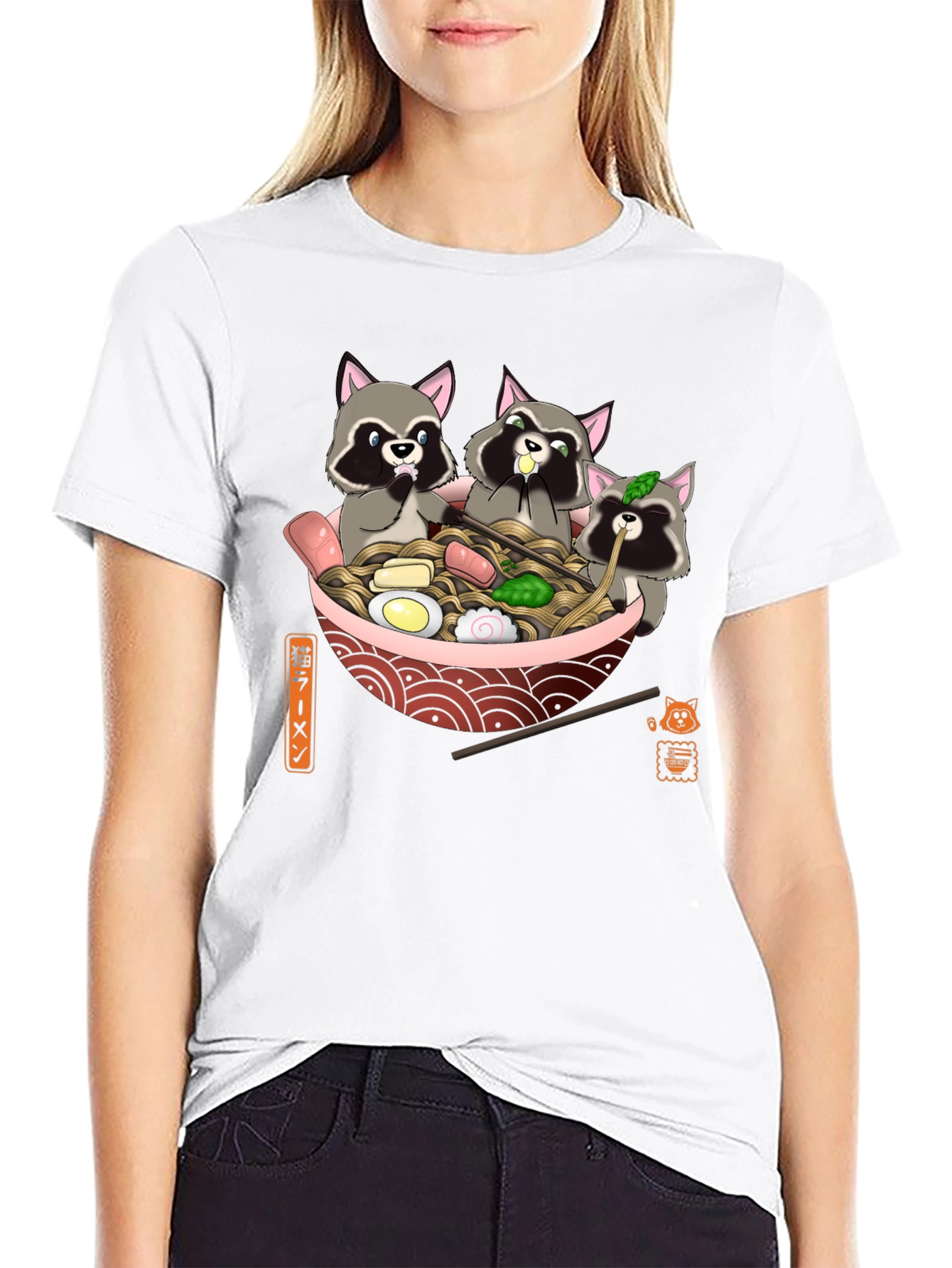 Raccoon Ramen T-Shirt - Cute Graphic Tee