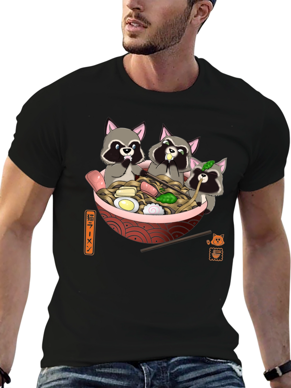 Raccoon Ramen T-Shirt - Cute Graphic Tee