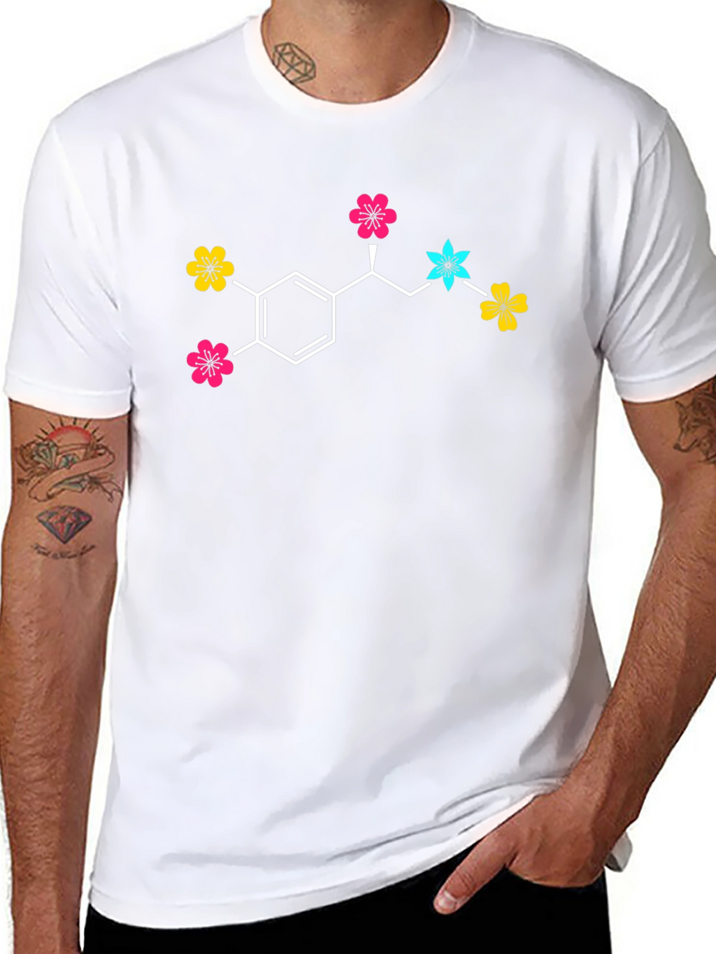 Dopamine Molecule Flower T-Shirt
