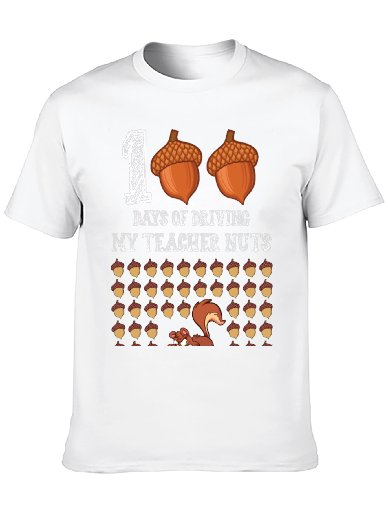 100 Days of School T-Shirt Teacher Nuts Funny Squirrel Tee