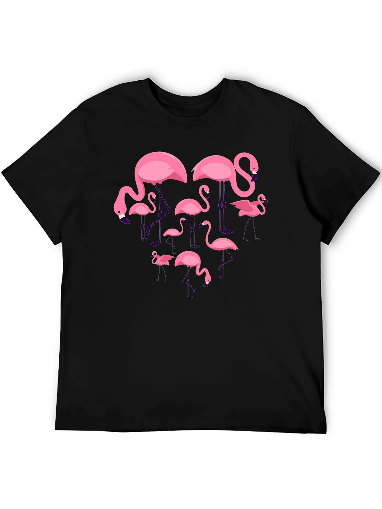 Flamingo Graphic Tee - Black Crew Neck