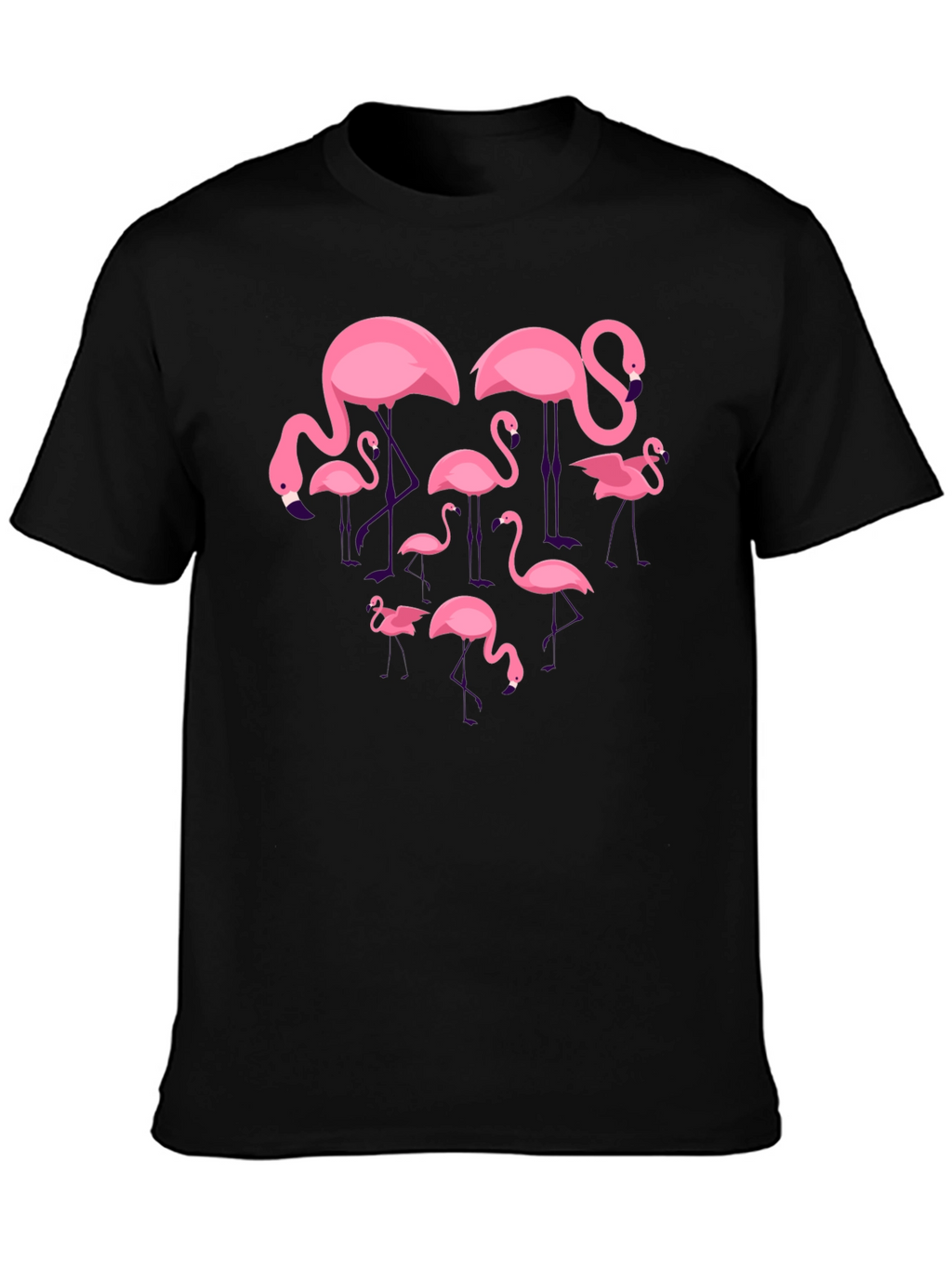 Flamingo Graphic Tee - Black Crew Neck
