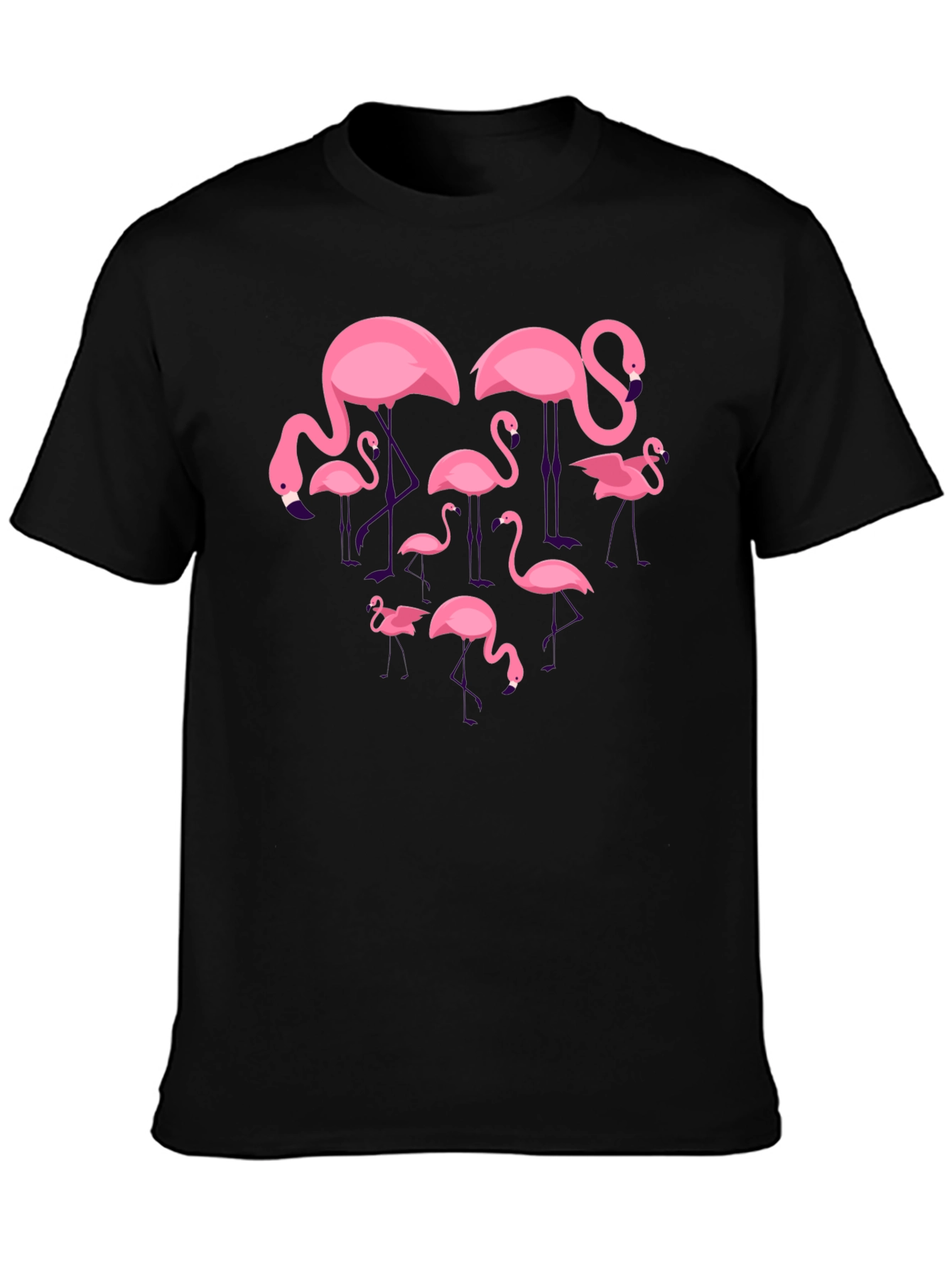Flamingo Graphic Tee - Black Crew Neck