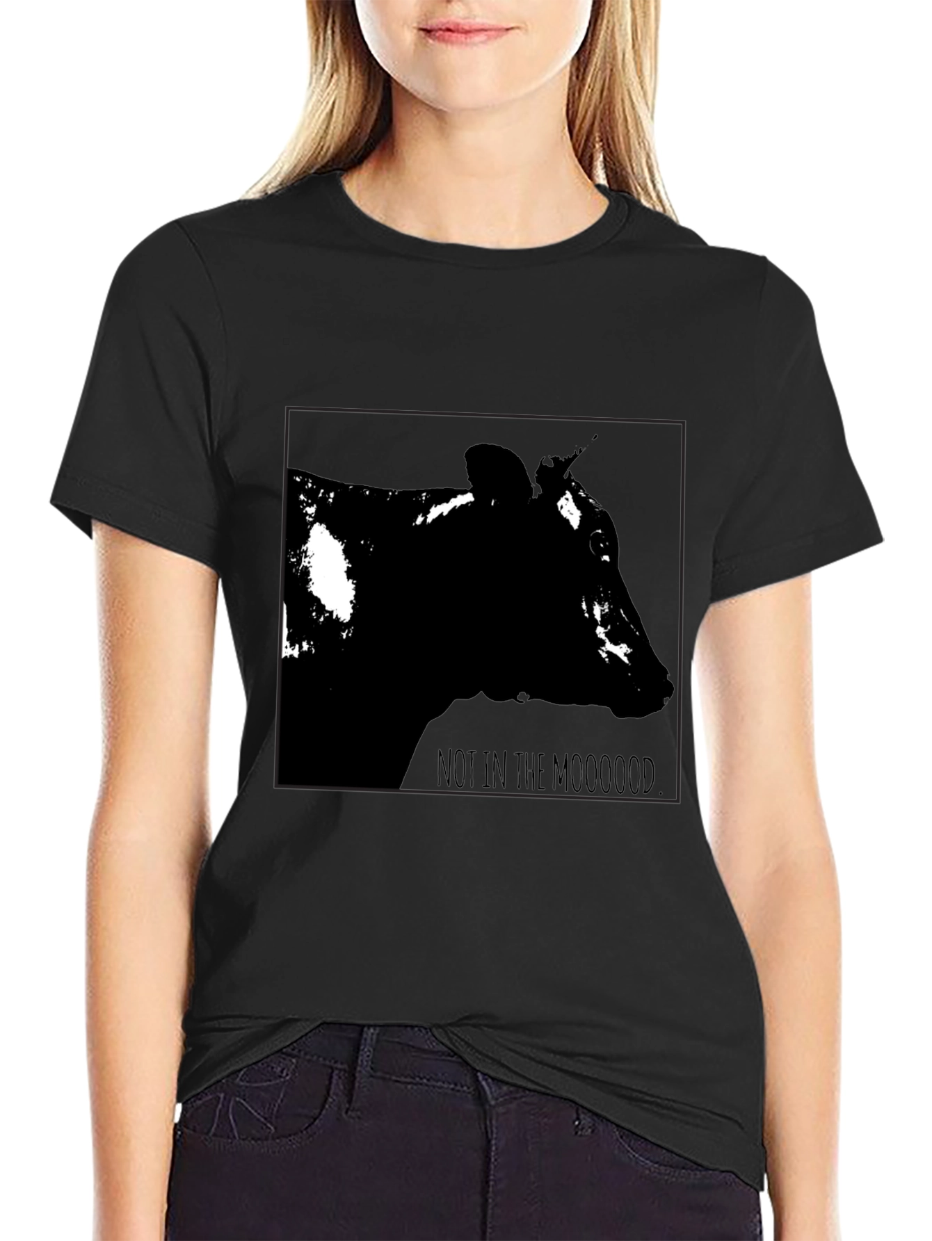 Not in the Mooood Black T-Shirt