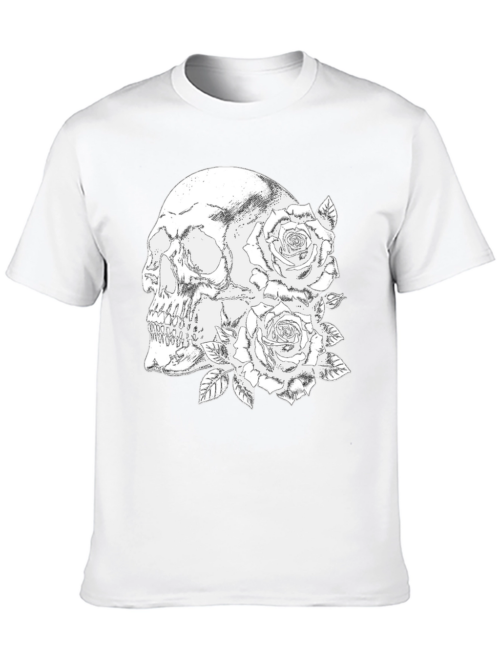 Skull & Roses Graphic Tee - Black