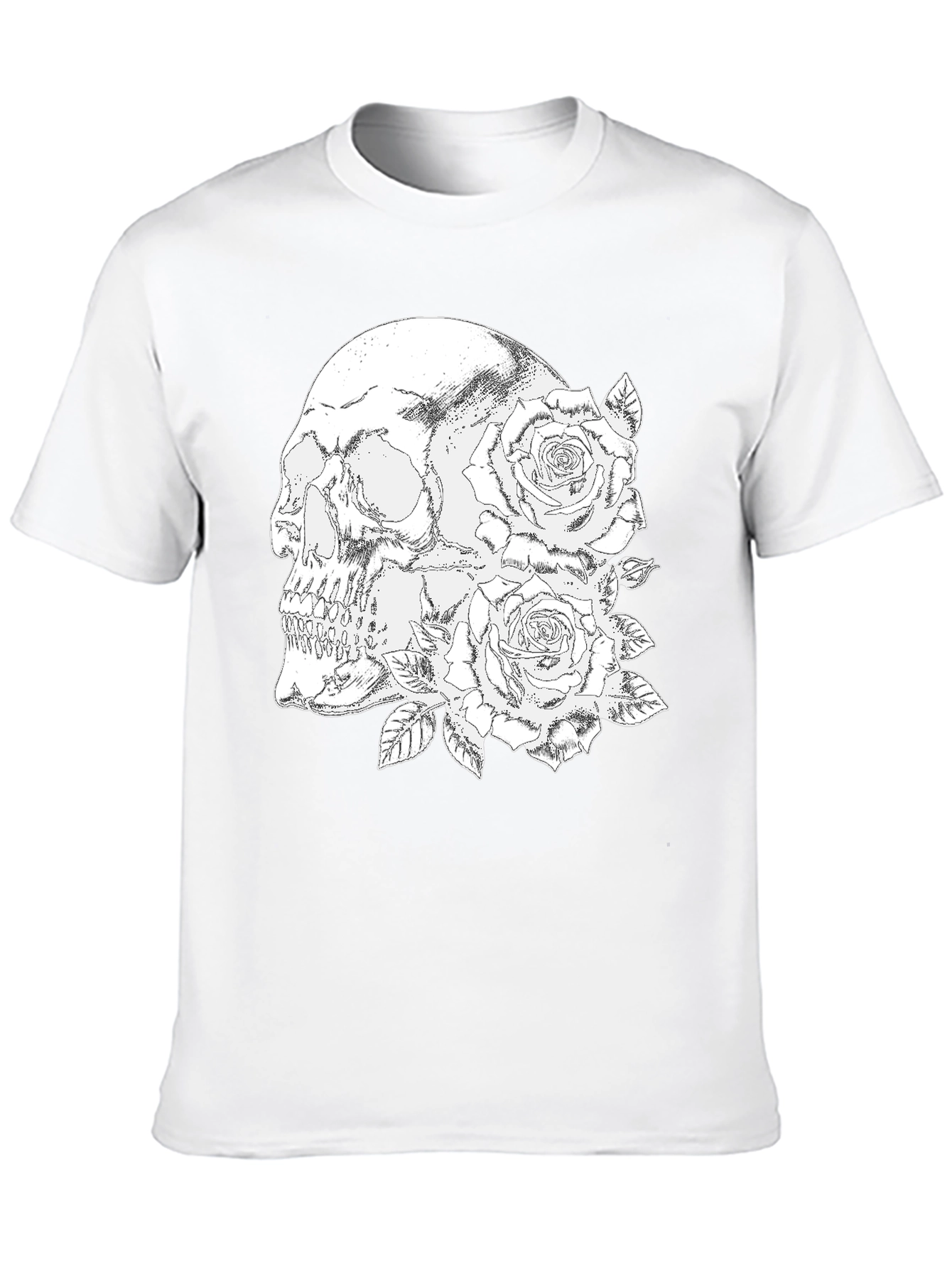Skull & Roses Graphic Tee - Black