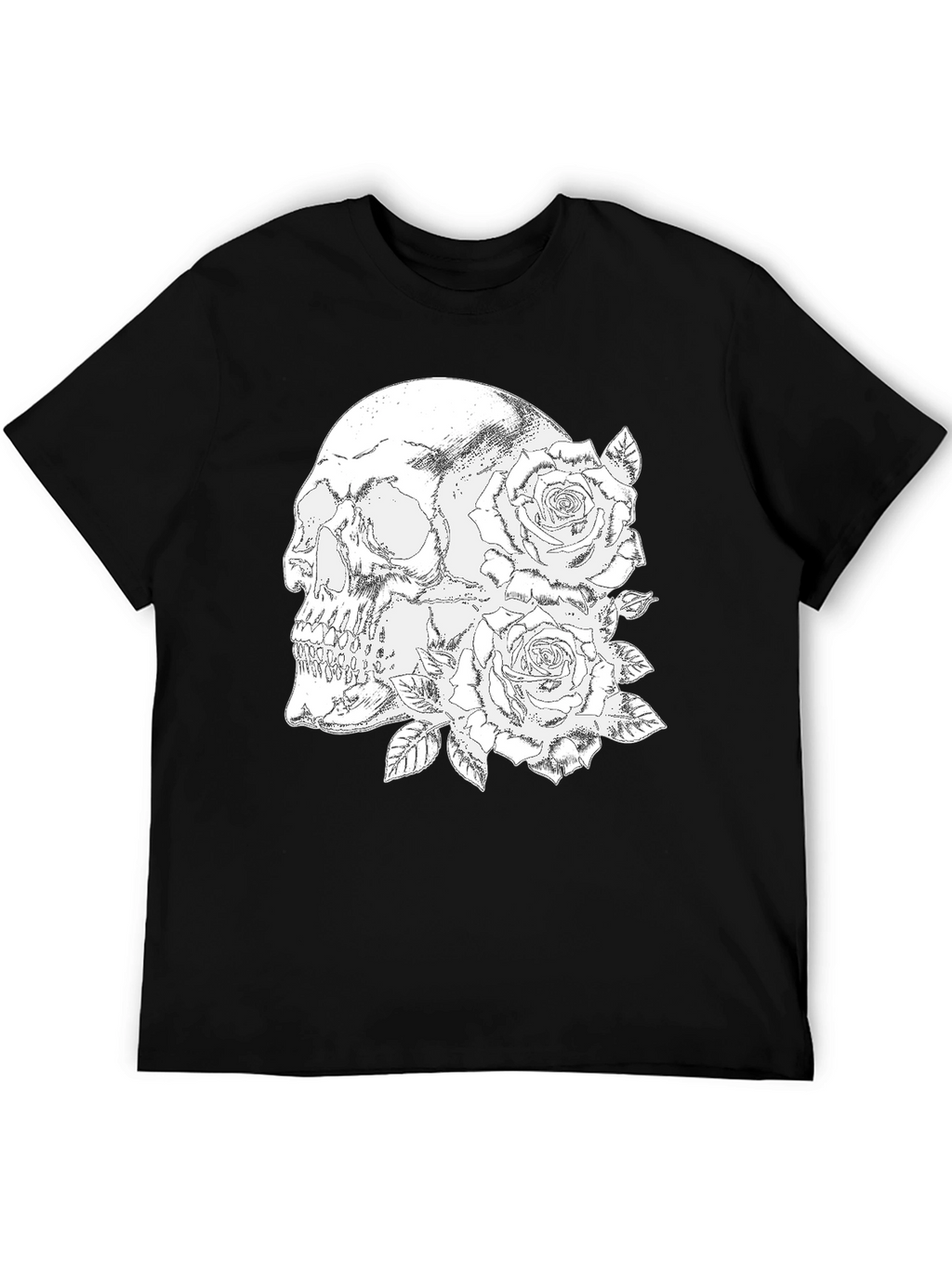 Skull & Roses Graphic Tee - Black