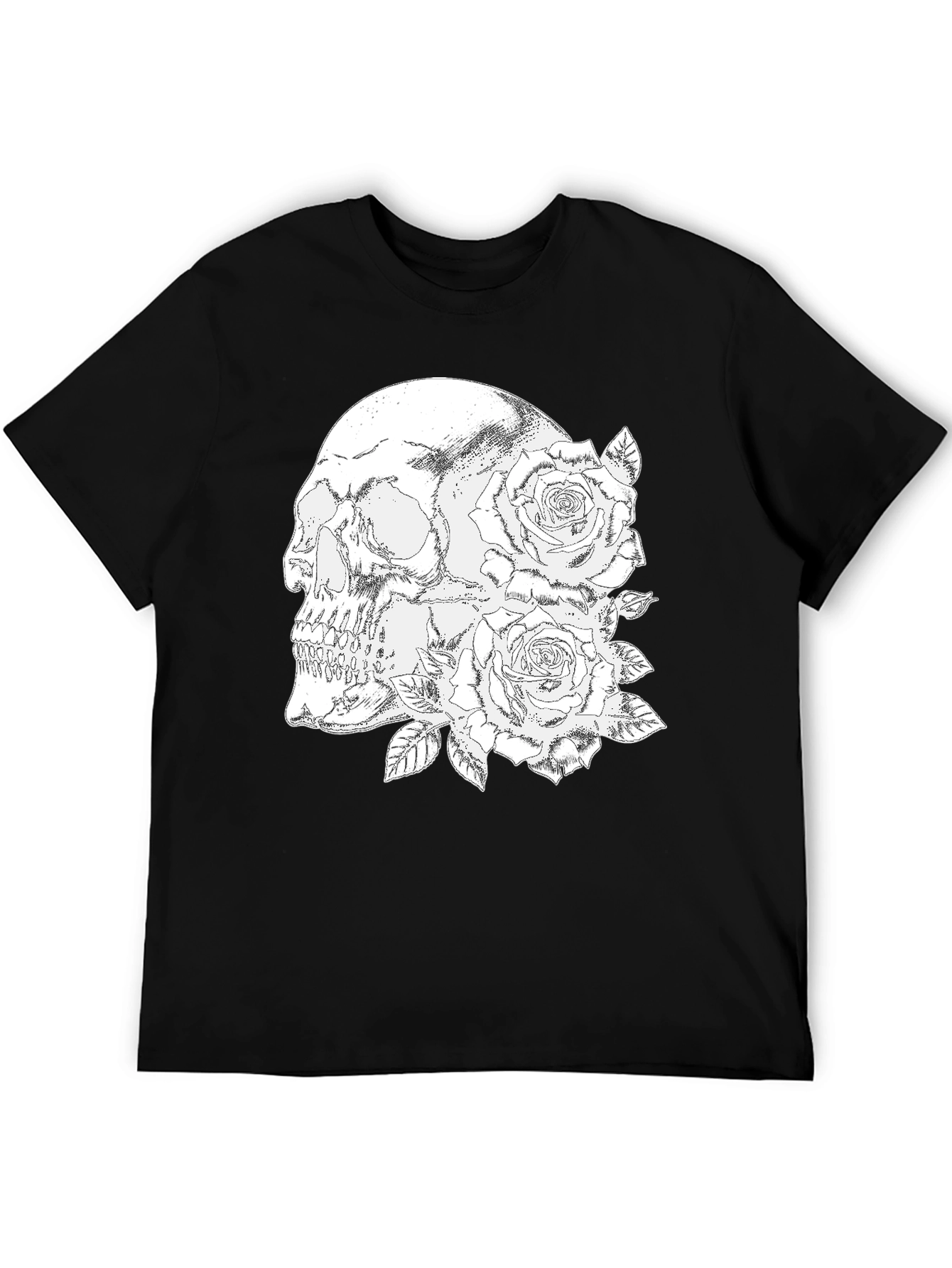 Skull & Roses Graphic Tee - Black