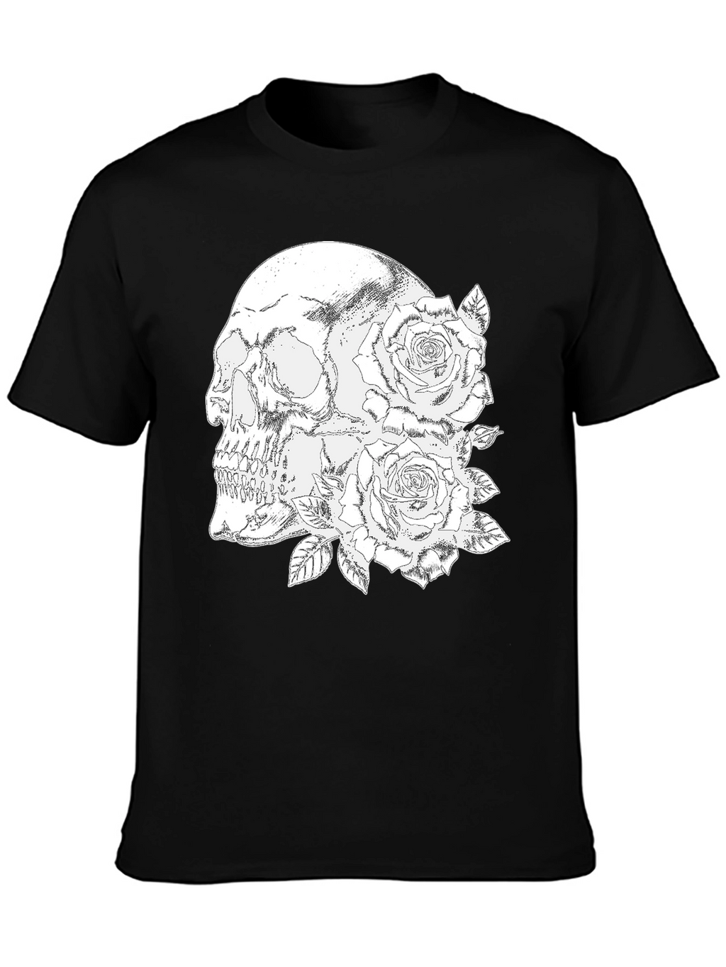 Skull & Roses Graphic Tee - Black