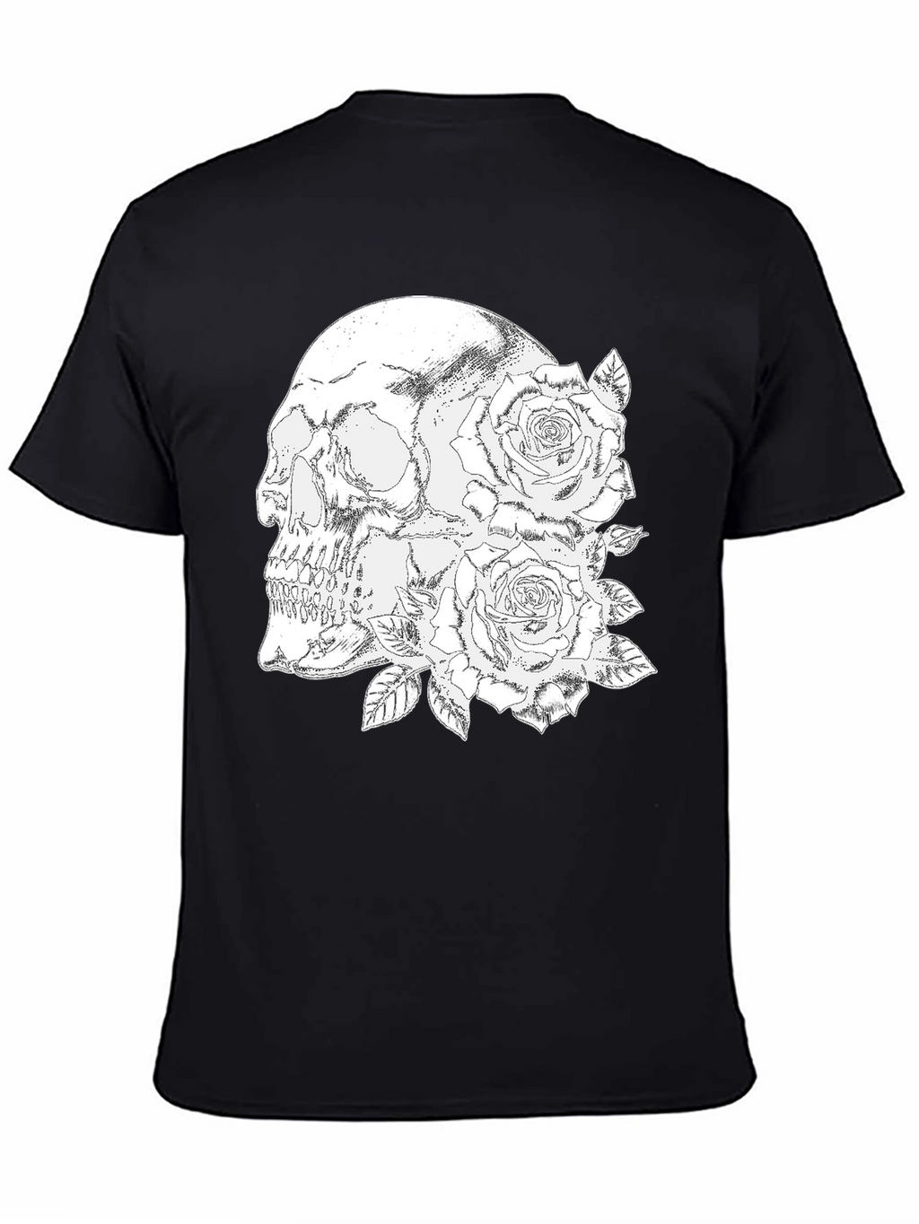 Skull & Roses Graphic Tee - Black