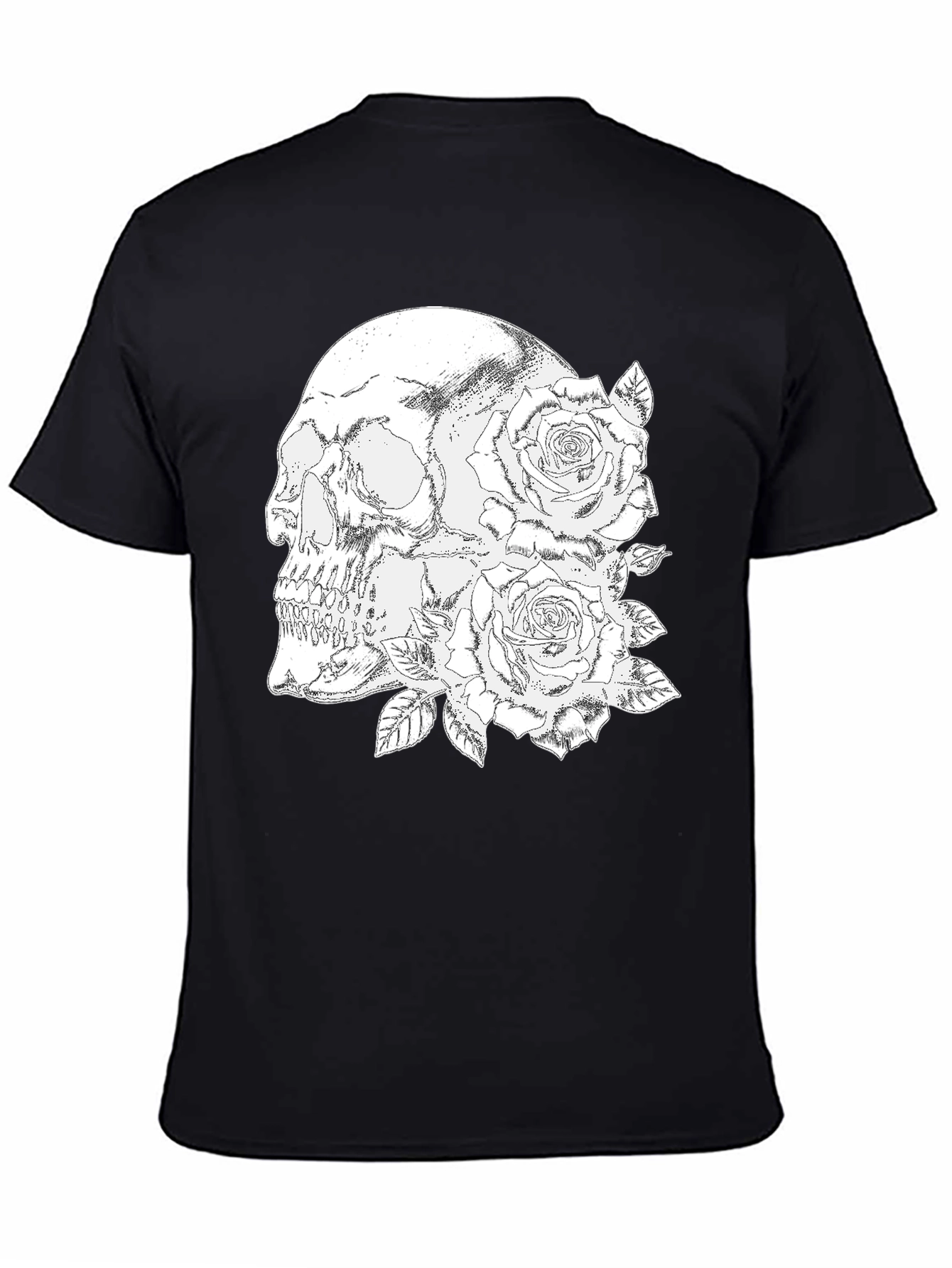 Skull & Roses Graphic Tee - Black