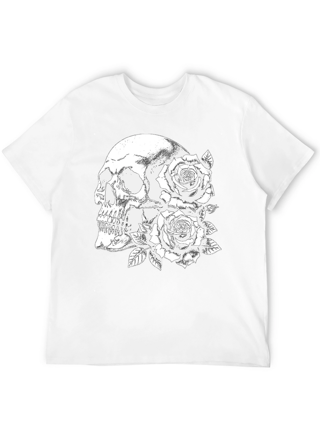 Skull & Roses Graphic Tee - Black