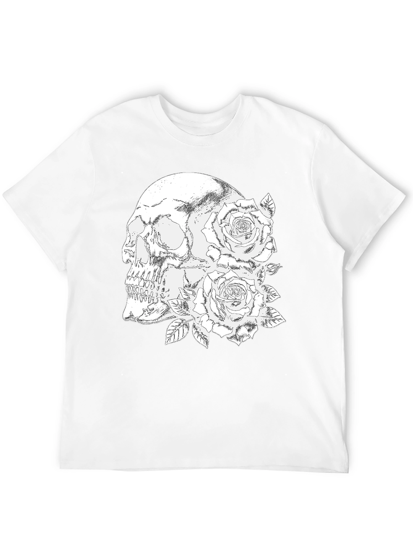 Skull & Roses Graphic Tee - Black