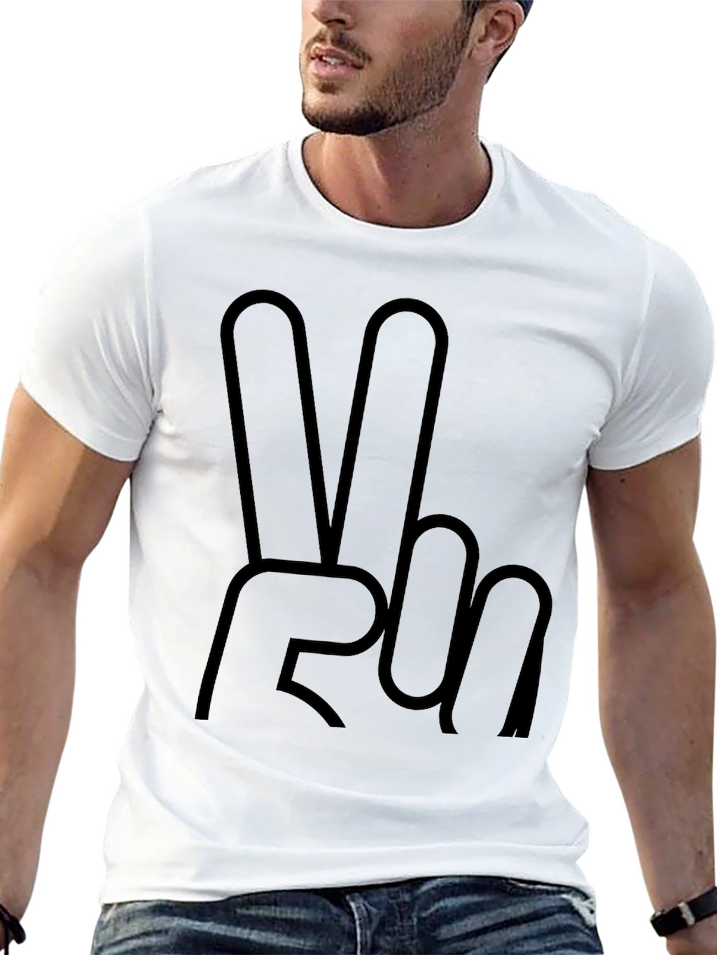 Peace Sign Graphic T-Shirt - Relaxed Fit