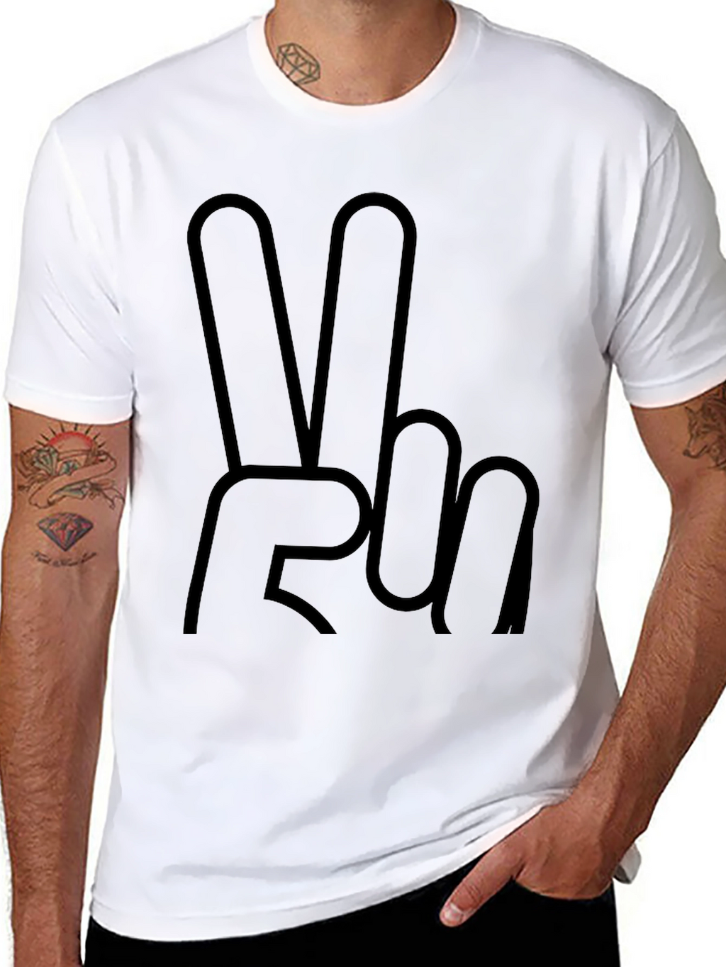 Peace Sign Graphic T-Shirt - Relaxed Fit