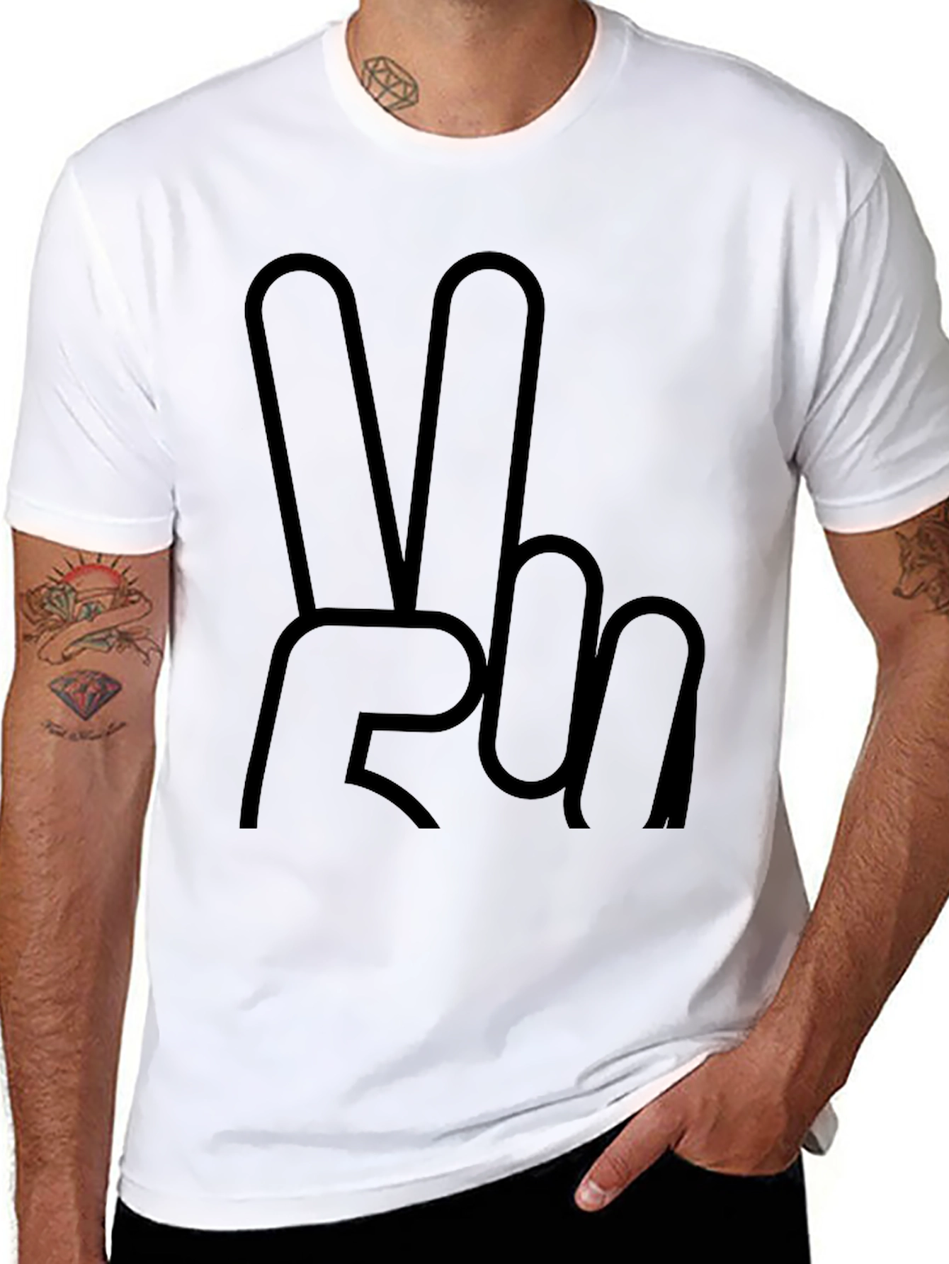Peace Sign Graphic T-Shirt - Relaxed Fit