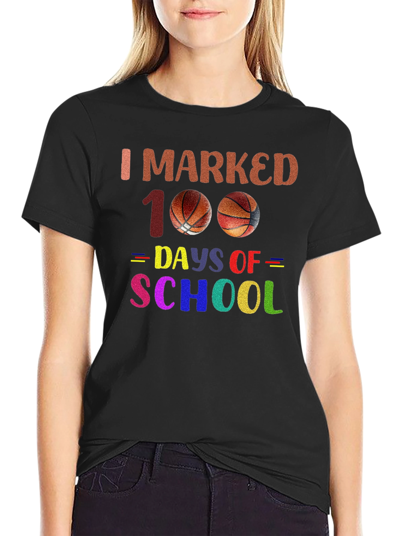 I Marked 100 Days of School Basketball T-Shirt