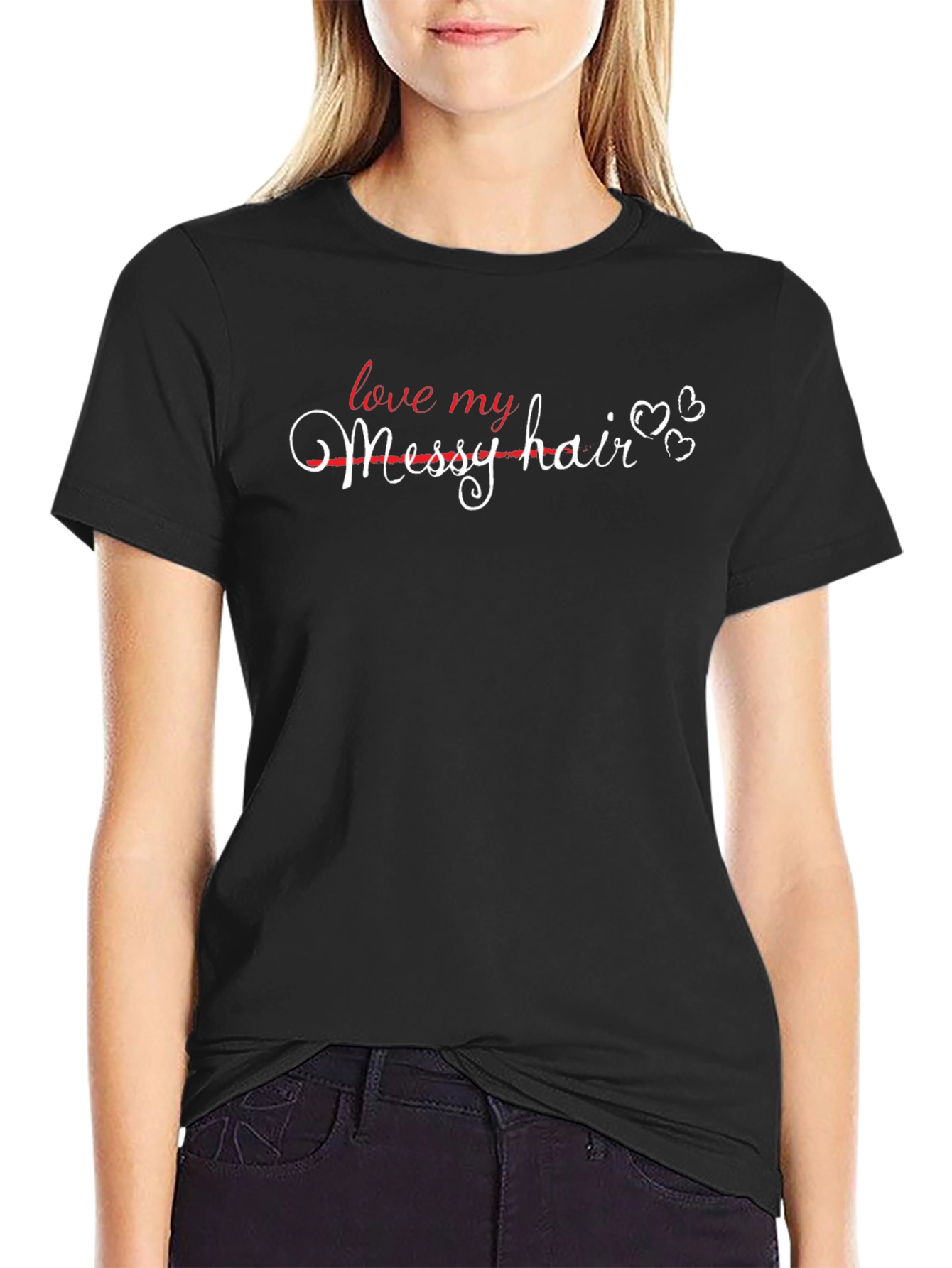 Love My Messy Hair Graphic Tee - Trendy Casual Style