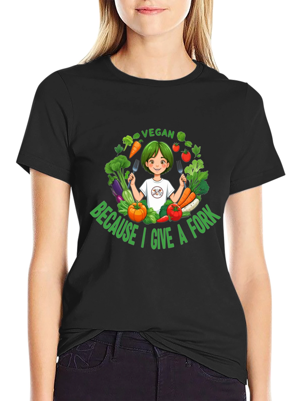 Vegan Give a Fork T-Shirt - Unisex Design