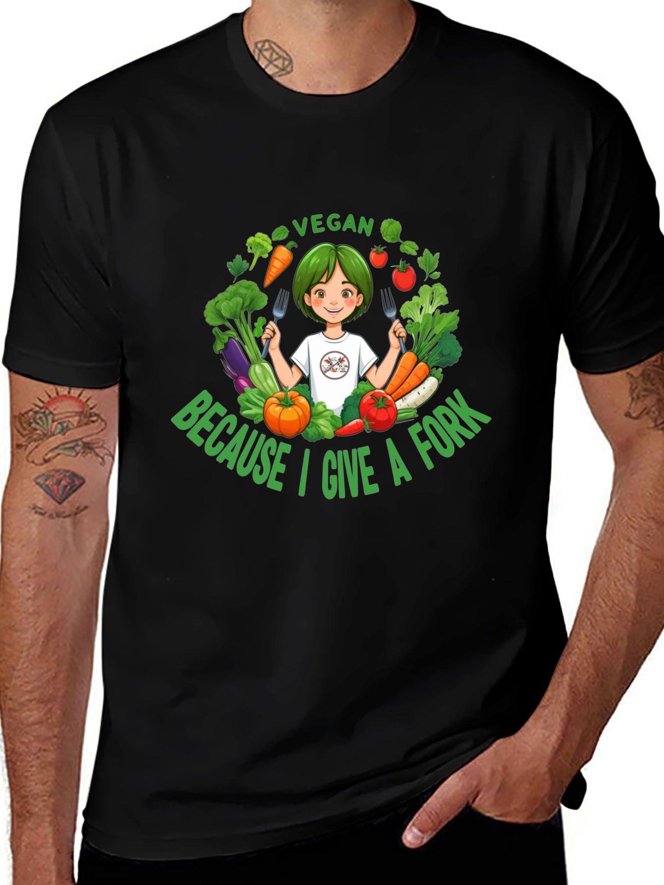 Vegan Give a Fork T-Shirt - Unisex Design