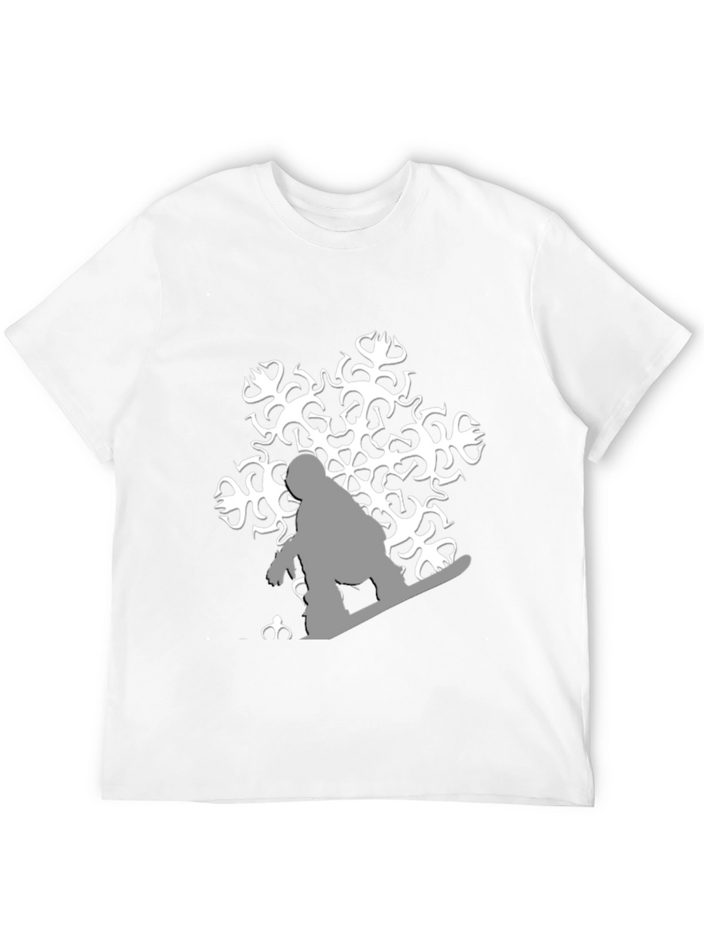 Snowflake Snowboarder Graphic Tee - Black Cotton Shirt