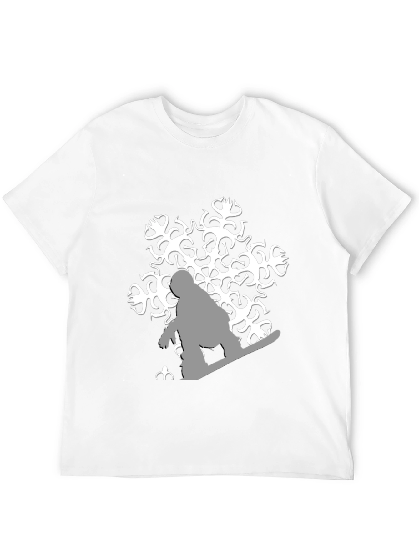 Snowflake Snowboarder Graphic Tee - Black Cotton Shirt